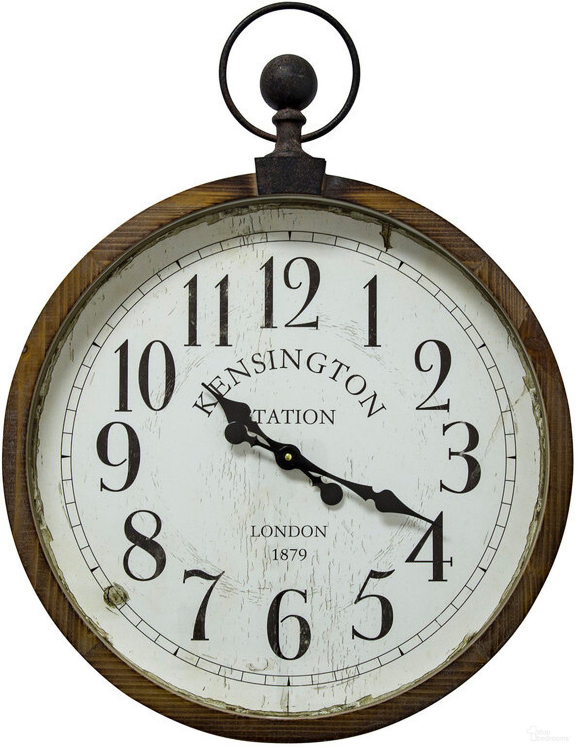 Kensington Station Pocket Watch Style Wall Clock In Natural Brown
