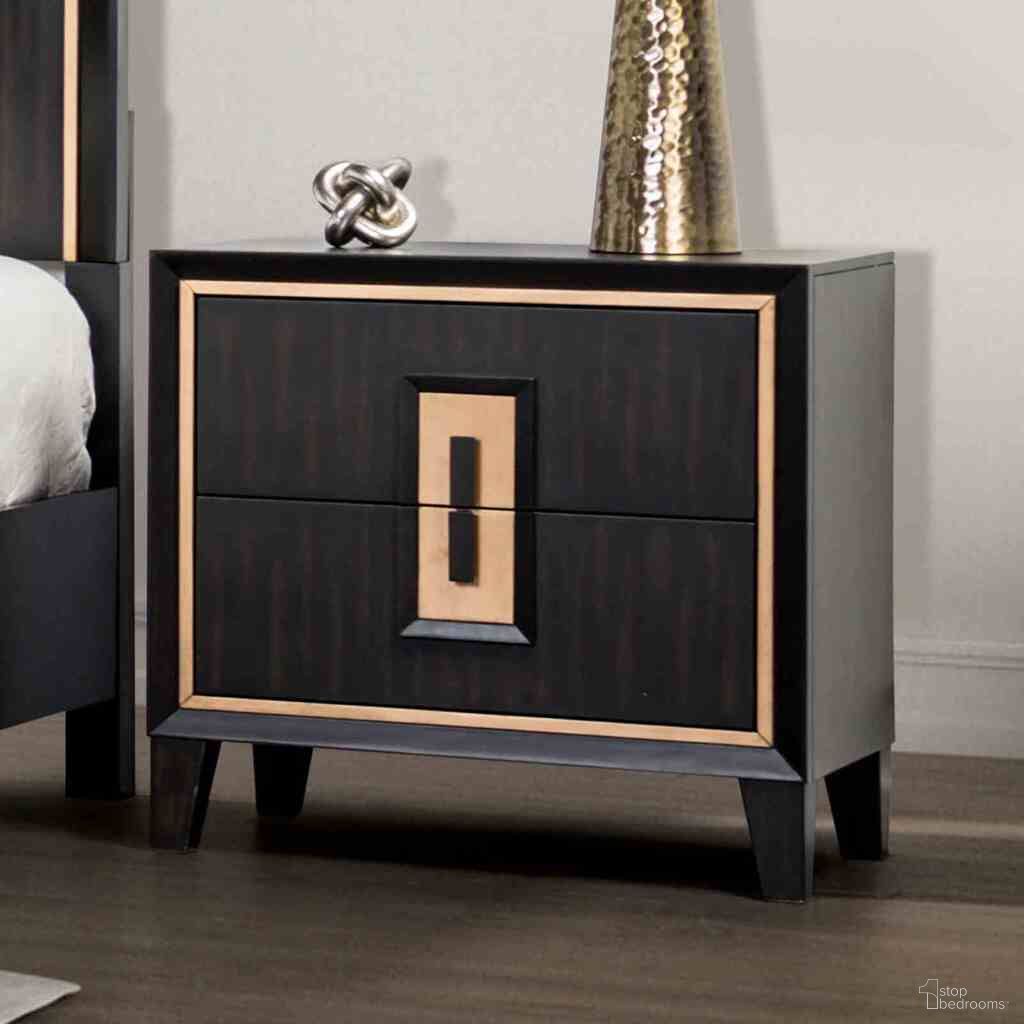 The appearance of Kenyada Nightstand In Espresso designed by Furniture of America in the modern / contemporary interior design. This espresso piece of furniture was selected by 1StopBedrooms from Kenyada Collection to add a touch of cosiness and style into your home. Sku: FM7421ES-N. Material: Solid Wood.