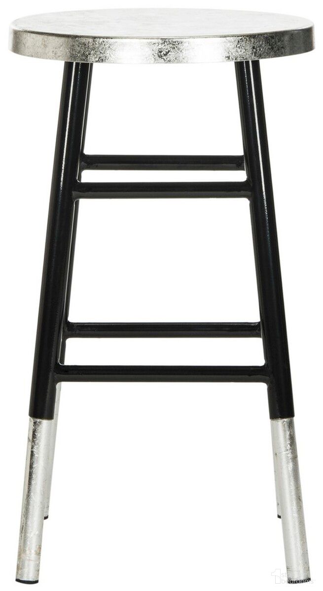 The appearance of Kenzie Silver Dipped Counter Stool in Black and Silver designed by Safavieh in the modern / contemporary interior design. This black/silver piece of furniture was selected by 1StopBedrooms from Kenzie Collection to add a touch of cosiness and style into your home. Sku: FOX3211A. Material: Metal.