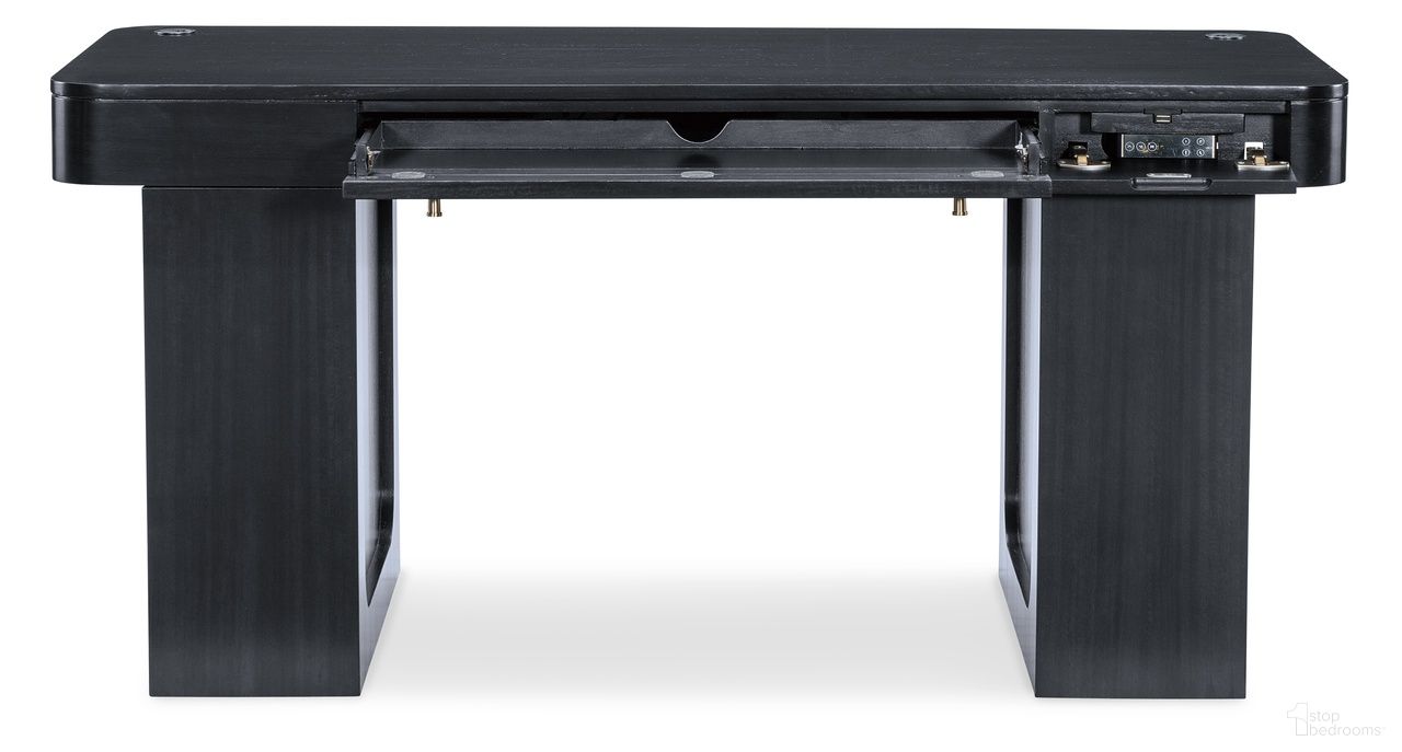 The appearance of Kenzo Adjustable-Height Desk In Black designed by Hooker in the transitional interior design. This black piece of furniture was selected by 1StopBedrooms from Kenzo Collection to add a touch of cosiness and style into your home. Sku: 6104-10458-99. Material: Eucalyptus.