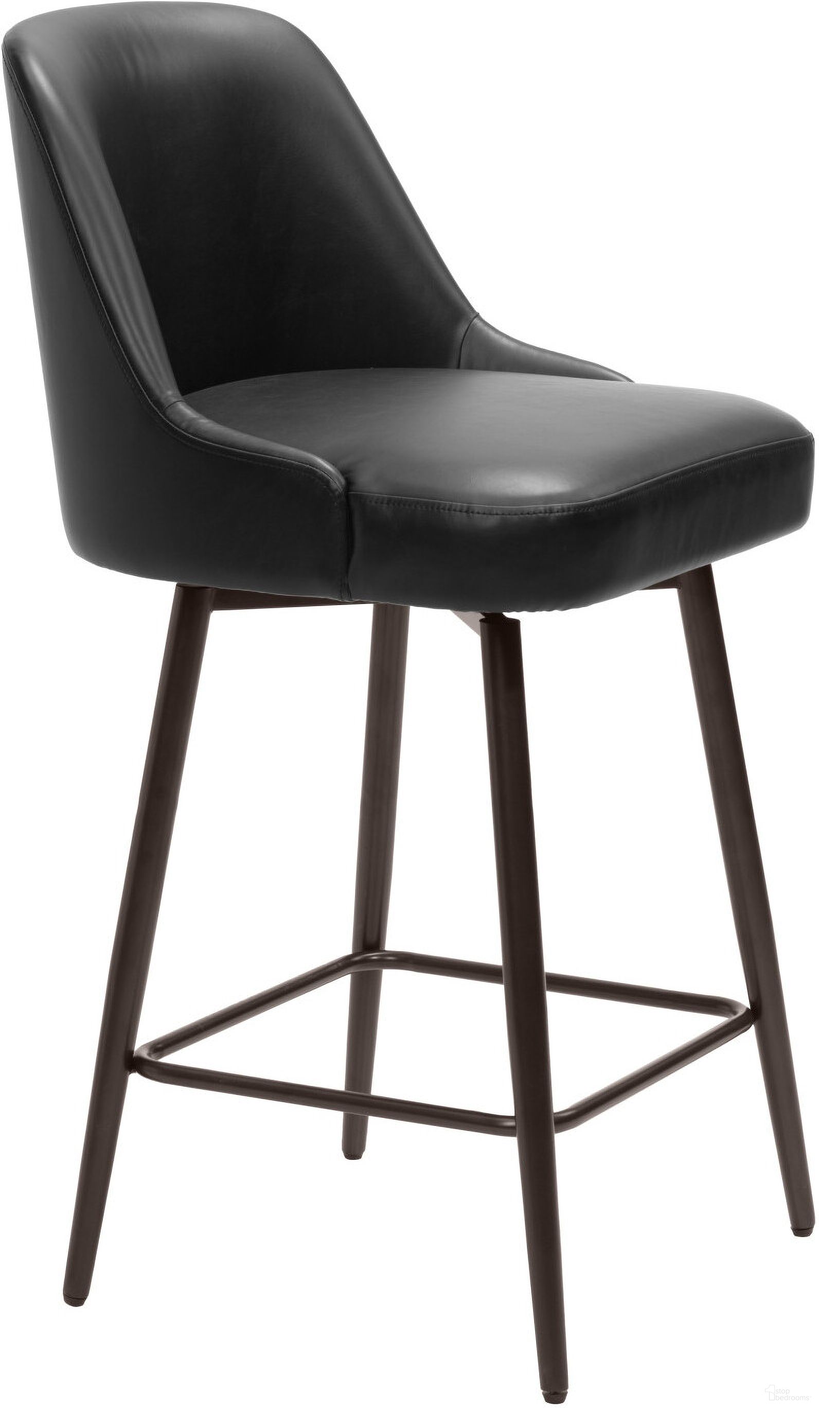 Keppel Swivel Counter Stool In Black and Bronze