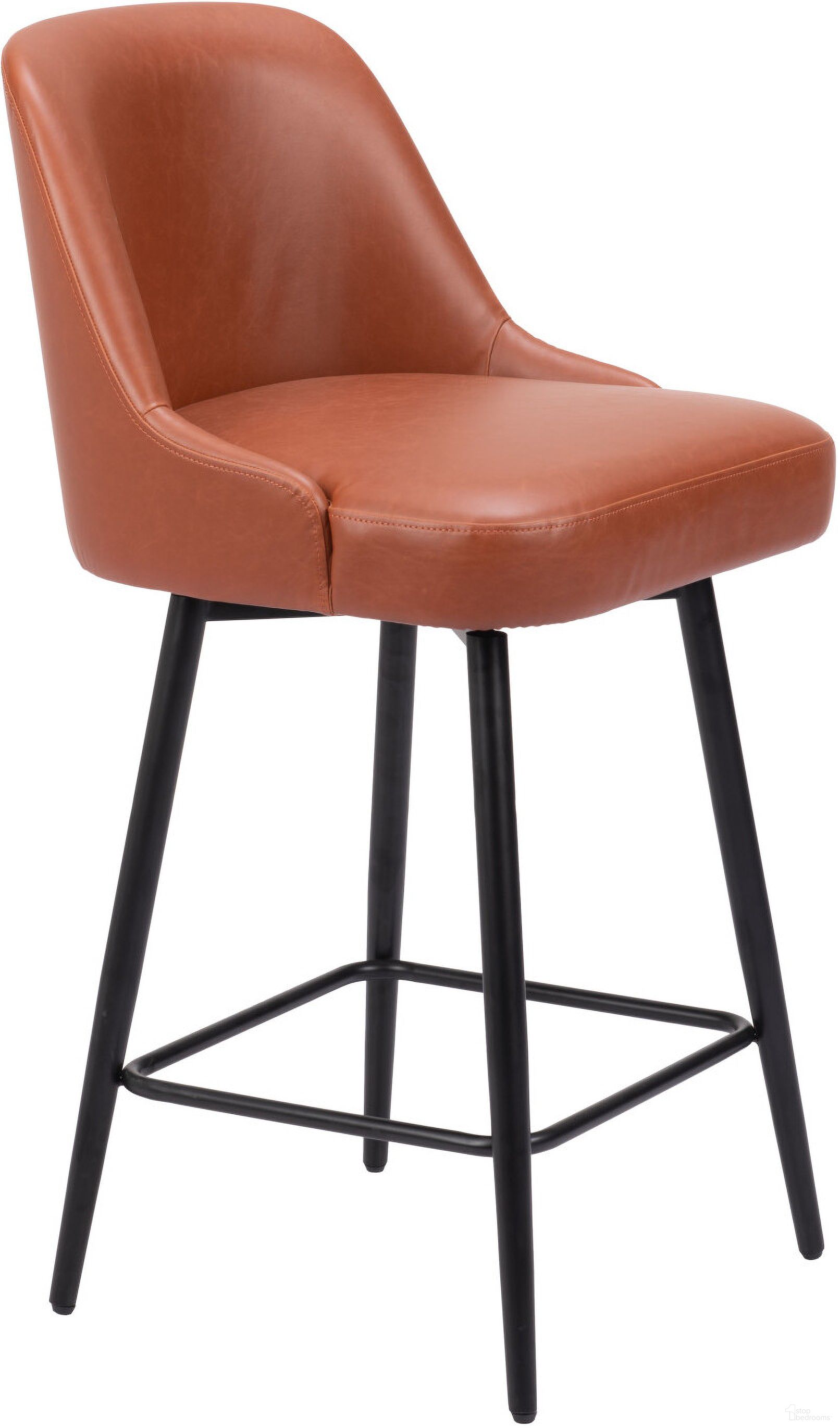 The appearance of Keppel Swivel Counter Stool In Brown designed by Zuo Modern in the modern / contemporary interior design. This brown piece of furniture was selected by 1StopBedrooms from Keppel Collection to add a touch of cosiness and style into your home. Sku: 109972. Material: Polyurethane.