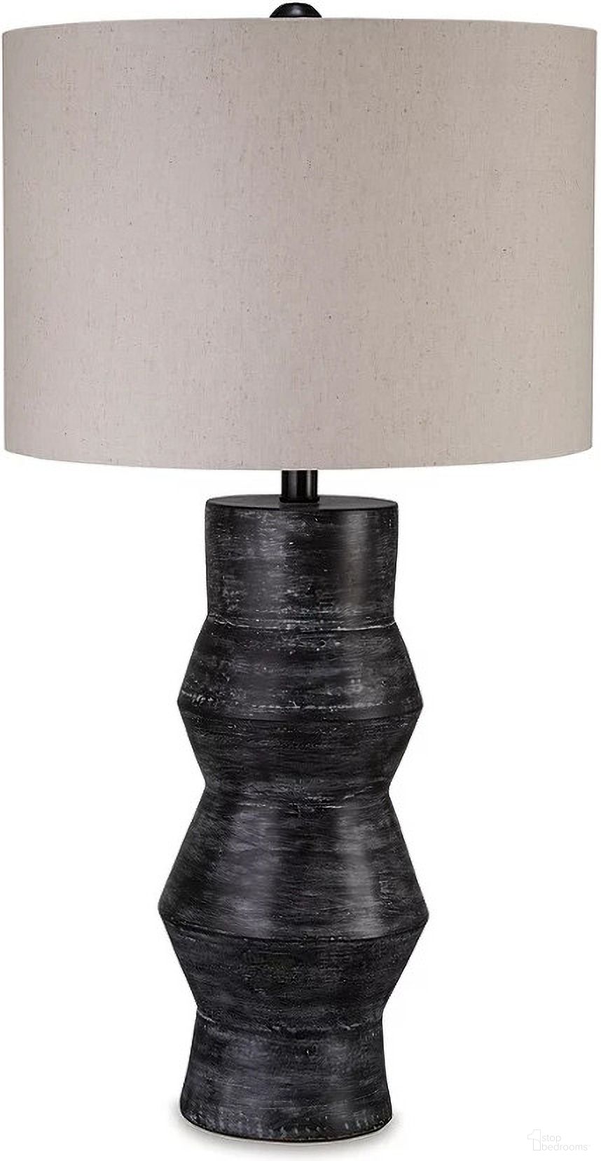The appearance of Kerbert Table Lamp In Distressed Black designed by Signature Design by Ashley in the transitional interior design. This distressed black piece of furniture was selected by 1StopBedrooms from Kerbert Collection to add a touch of cosiness and style into your home. Sku: L100824. Material: Other.
