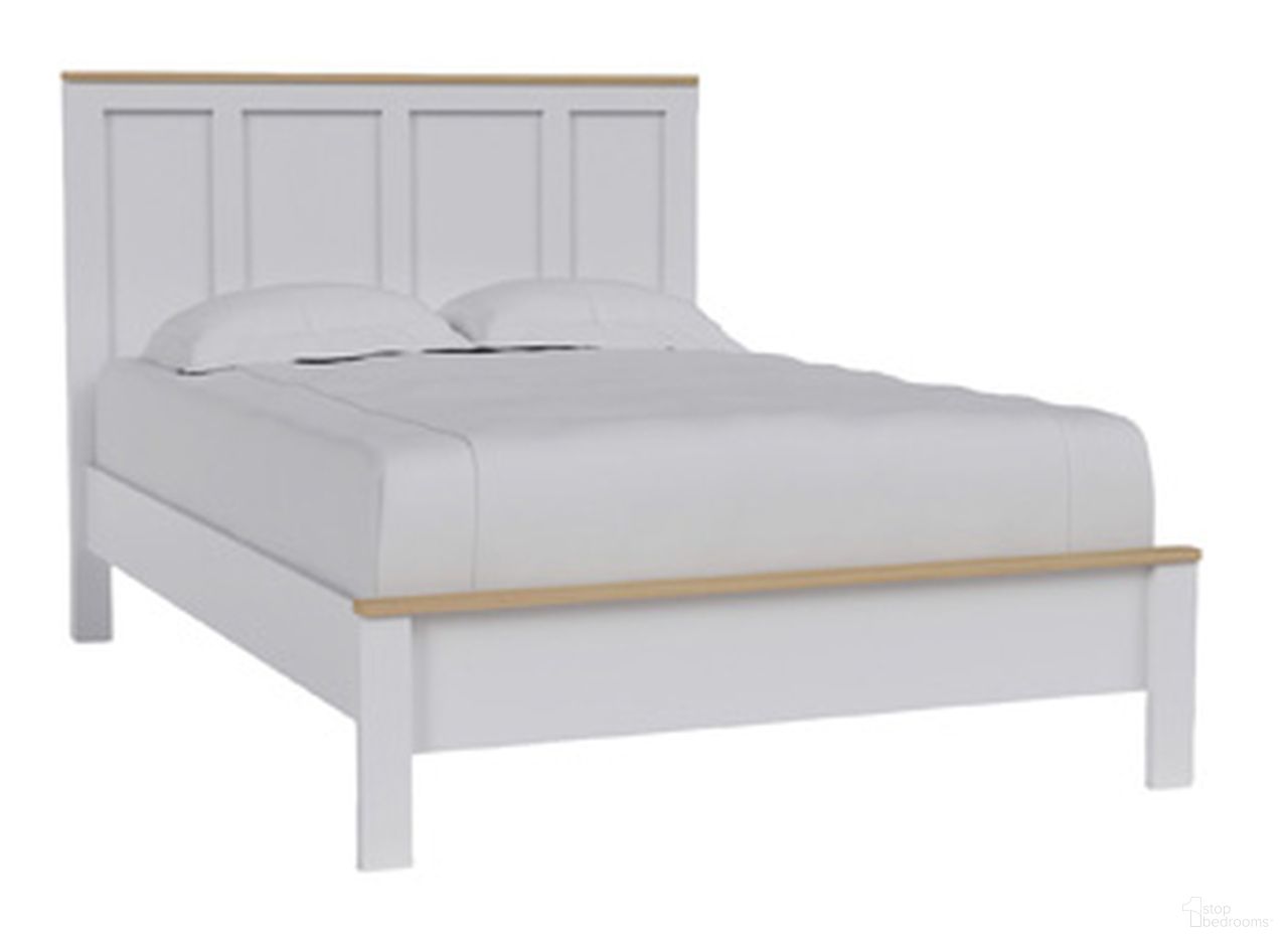 Kerisden Full Panel Complete Bed Frame In White and Brown
