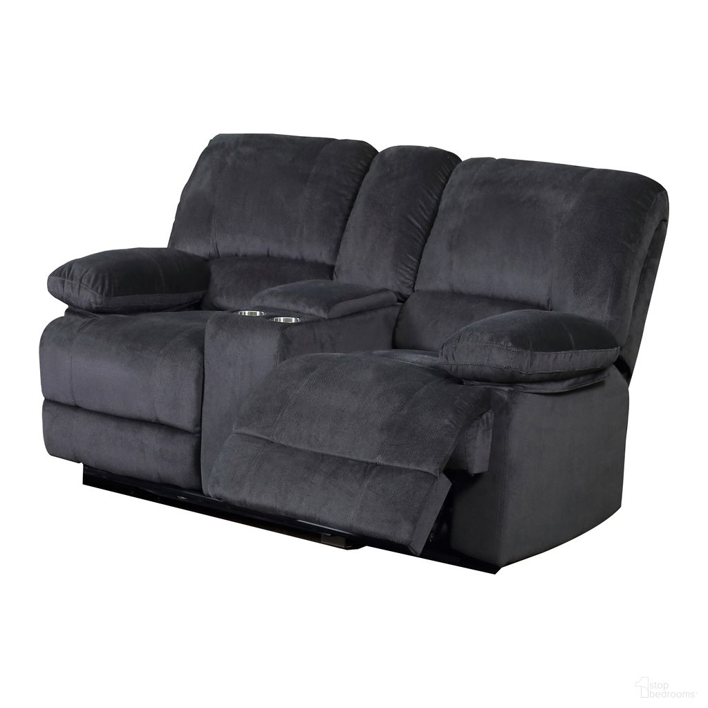 The appearance of Kevin Reclining Loveseat with Console In Grey designed by AC Pacific in the modern / contemporary interior design. This grey piece of furniture was selected by 1StopBedrooms from Kevin Collection to add a touch of cosiness and style into your home. Sku: KEVIN-GREY-MCRL. Material: Polyester.