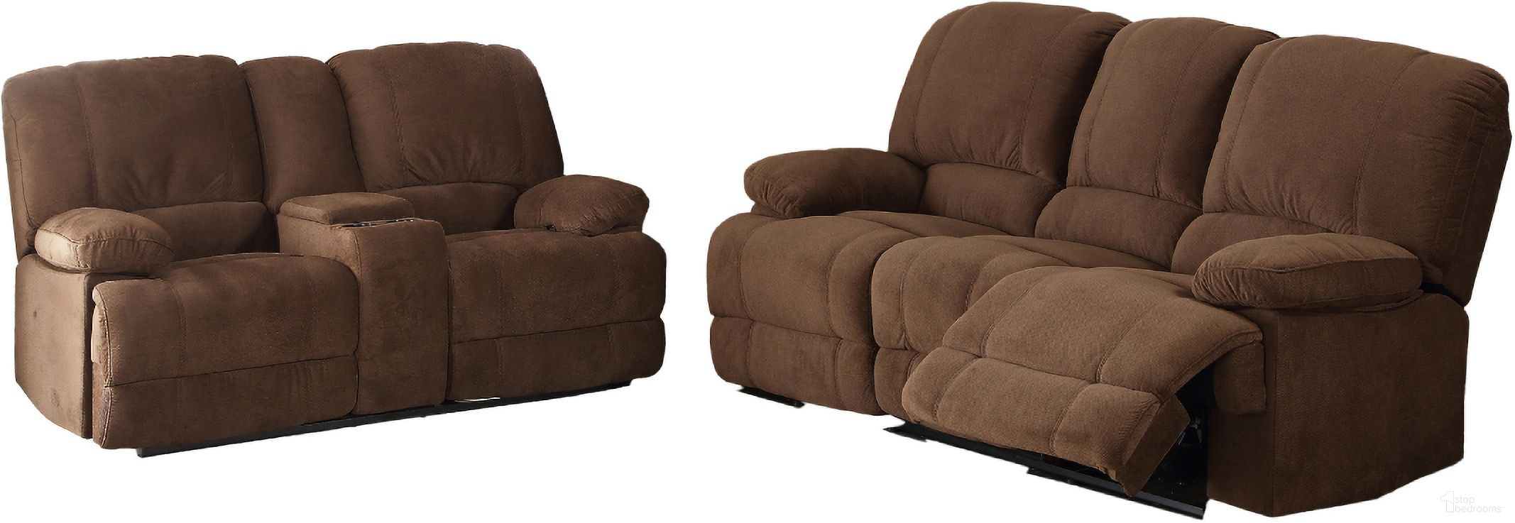 The appearance of Kevin Upholstered Reclining Living Room Set In Brown designed by AC Pacific in the modern / contemporary interior design. This brown piece of furniture  was selected by 1StopBedrooms from Kevin Collection to add a touch of cosiness and style into your home. Sku: KEVIN-II-BROWN-DRS;KEVIN-II-BROWN-CRL. Material: Polyester.