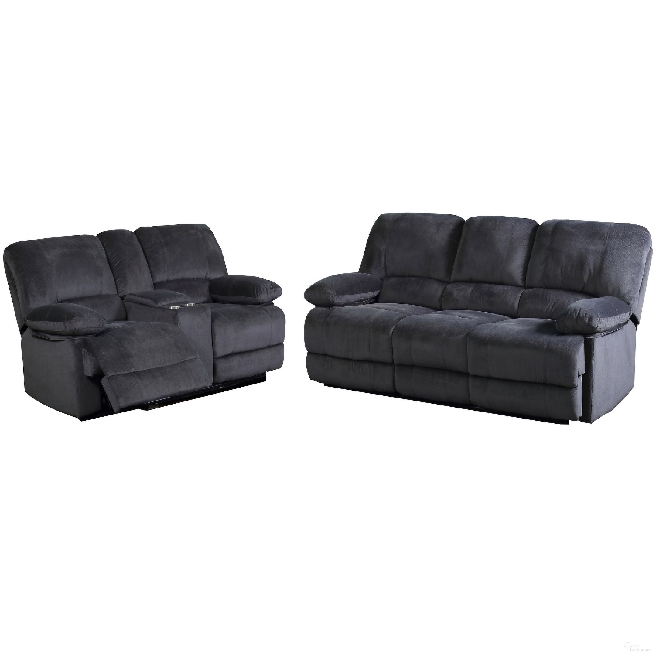 The appearance of Kevin Upholstered Reclining Living Room Set In Grey designed by AC Pacific in the modern / contemporary interior design. This grey piece of furniture was selected by 1StopBedrooms from Kevin Collection to add a touch of cosiness and style into your home. Sku: KEVIN-GREY-DRS;KEVIN-GREY-MCRL. Material: Polyester.