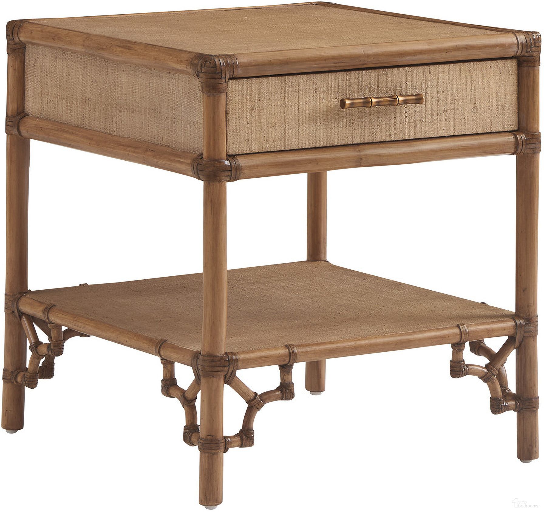 The appearance of Key Biscayne Bayfront Rectangular End Table In Sunwashed designed by Tommy Bahama in the coastal interior design. This sunwashed piece of furniture was selected by 1StopBedrooms from Key Biscayne Collection to add a touch of cosiness and style into your home. Sku: 579-954. Material: Veneer.