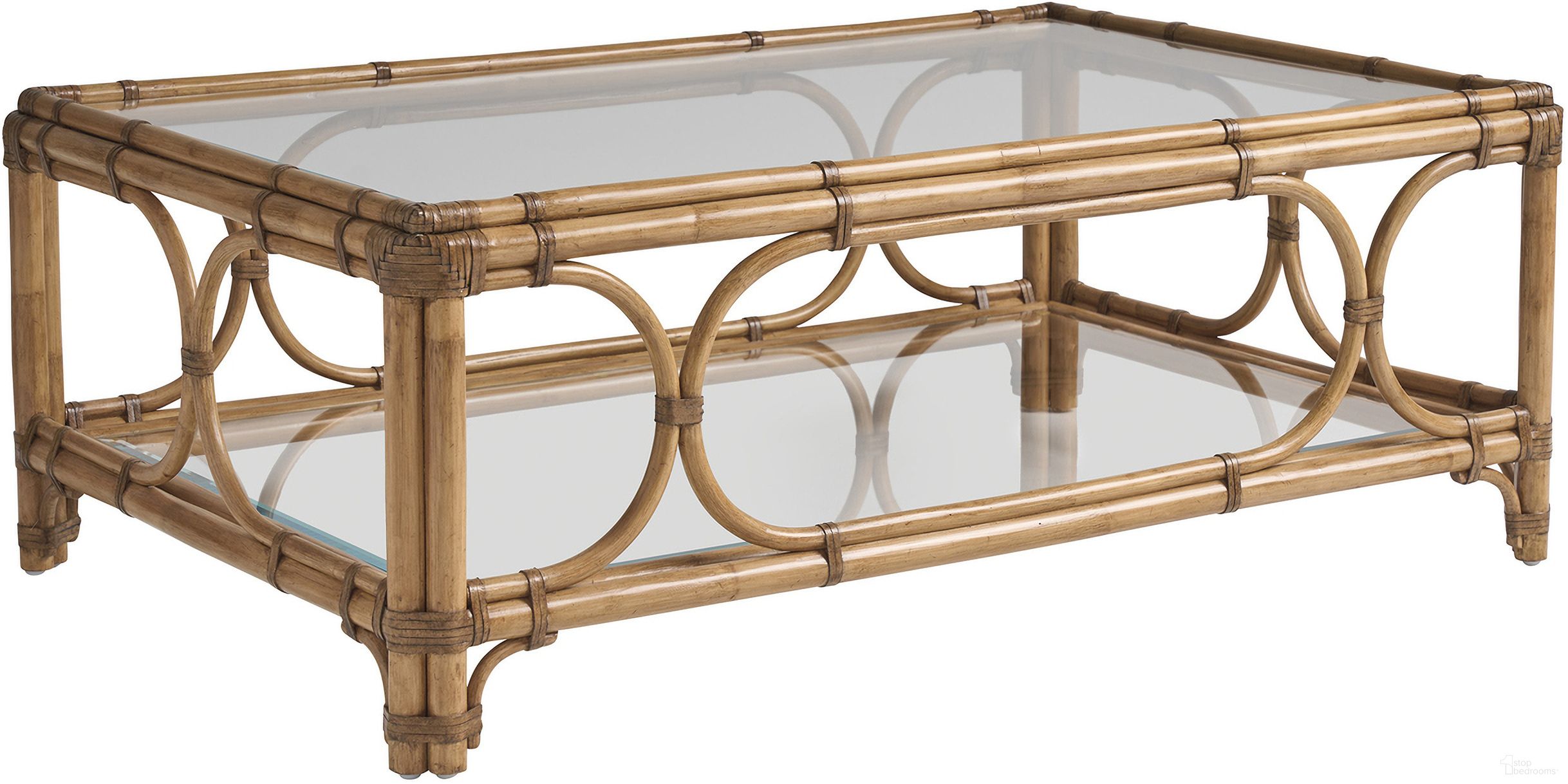 The appearance of Key Biscayne Deering Bay Rectangular Cocktail Table In Sunwashed designed by Tommy Bahama in the coastal interior design. This sunwashed piece of furniture  was selected by 1StopBedrooms from Key Biscayne Collection to add a touch of cosiness and style into your home. Sku: 579-945C. Material: Veneer.