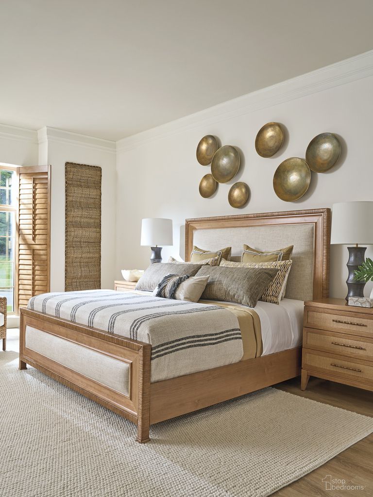 The appearance of Key Biscayne Grand Isle Bedroom Set In Sunwashed designed by Tommy Bahama in the coastal interior design. This sunwashed piece of furniture was selected by 1StopBedrooms from Key Biscayne Collection to add a touch of cosiness and style into your home. Sku: 579-133C;579-621. Bed Size: Queen. Material: Veneer.