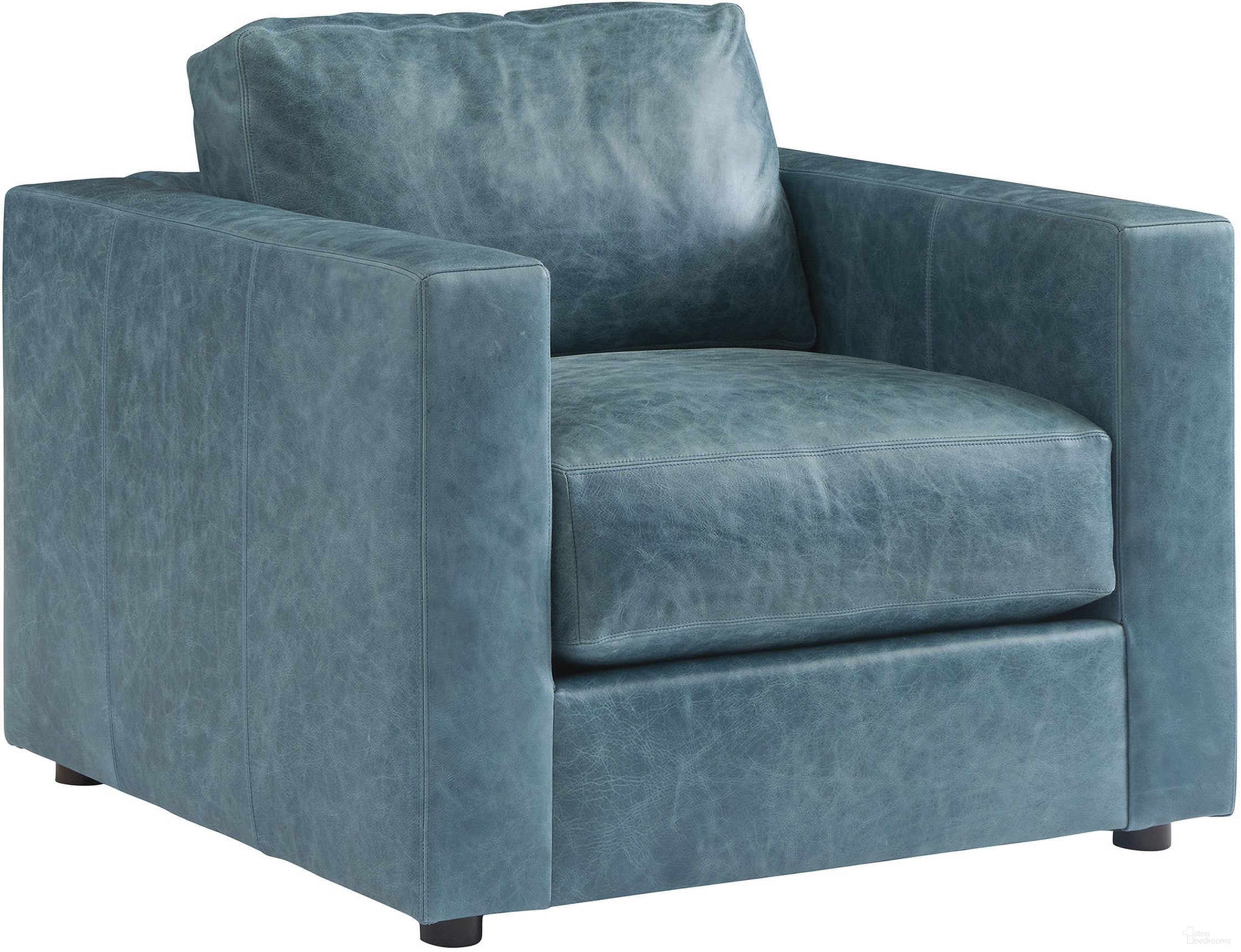 The appearance of Key Biscayne Granville Leather Chair designed by Tommy Bahama in the coastal interior design. This blue piece of furniture  was selected by 1StopBedrooms from Key Biscayne Collection to add a touch of cosiness and style into your home. Sku: LL7129-11-40.