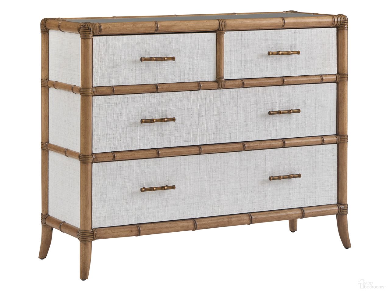 The appearance of Key Biscayne Hall Chest In Shell Key designed by Tommy Bahama in the coastal interior design. This shell key piece of furniture was selected by 1StopBedrooms from Key Biscayne Collection to add a touch of cosiness and style into your home. Sku: 580-973. Material: Veneer.