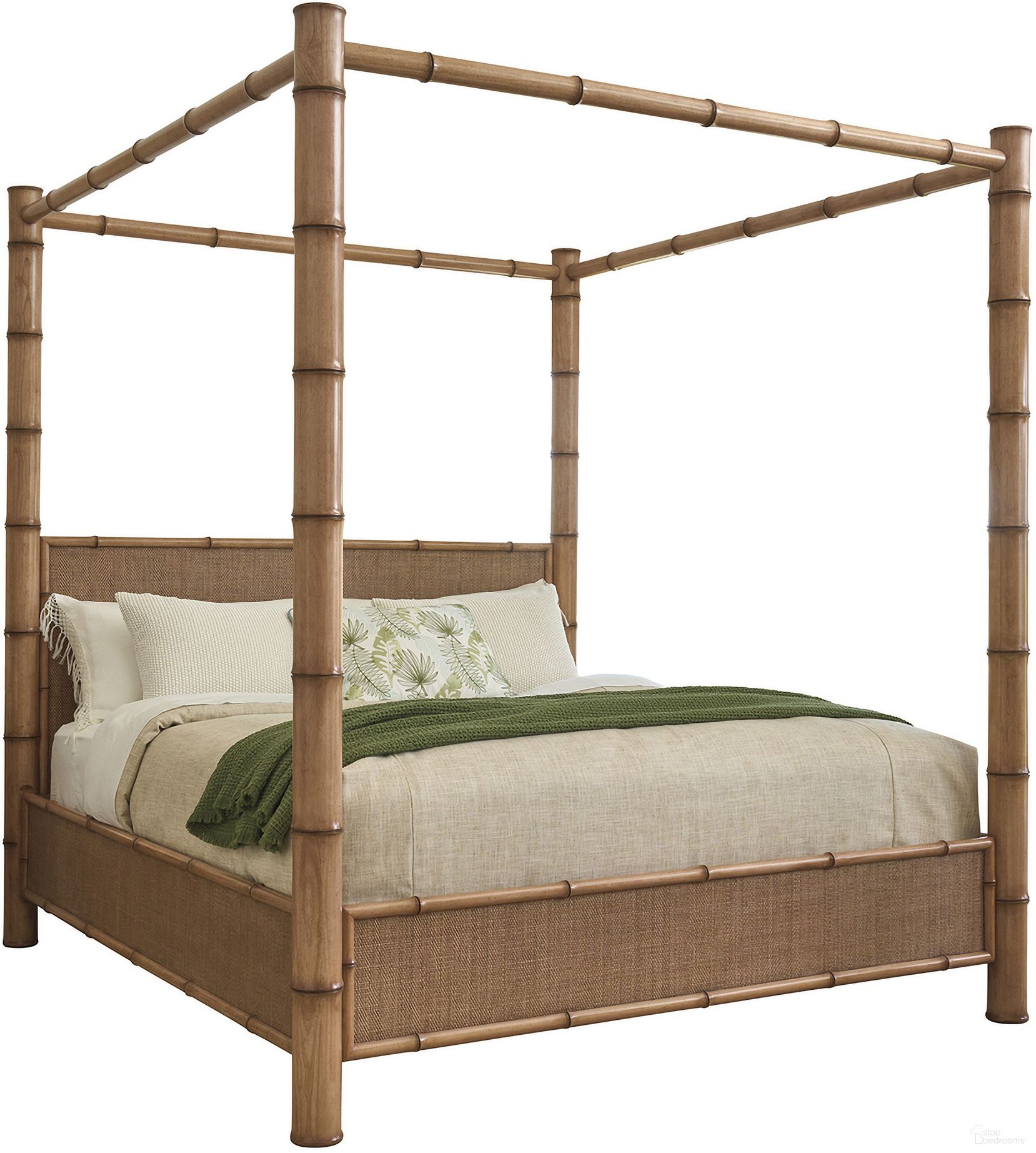 The appearance of Key Biscayne Islandia King Canopy Bed In Sunwashed designed by Tommy Bahama in the coastal interior design. This sunwashed piece of furniture was selected by 1StopBedrooms from Key Biscayne Collection to add a touch of cosiness and style into your home. Sku: 579-174C. Bed Type: Canopy Bed. Bed Size: King. Material: Veneer.