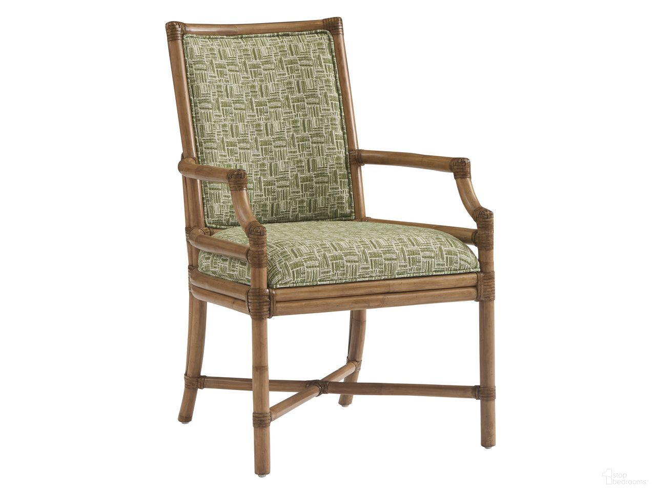 The appearance of Key Biscayne Oceanside Rattan Arm Chair In Sunwashed designed by Tommy Bahama in the coastal interior design. This sunwashed piece of furniture was selected by 1StopBedrooms from Key Biscayne Collection to add a touch of cosiness and style into your home. Sku: 579-883-40. Material: Veneer. Chair Type: Arm Chair.