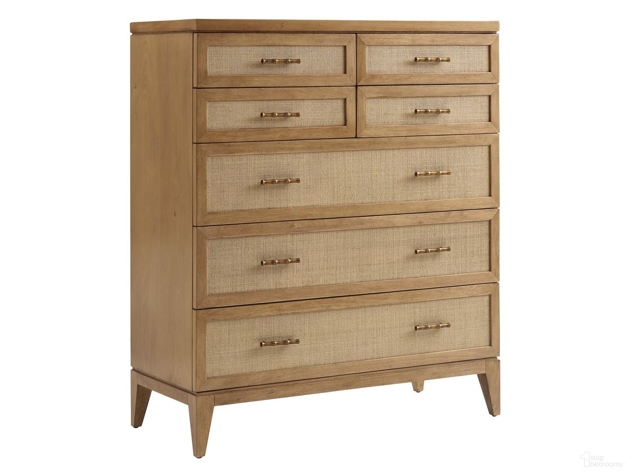 The appearance of Key Biscayne Seagrove Chest In Sunwashed designed by Tommy Bahama in the coastal interior design. This sunwashed piece of furniture was selected by 1StopBedrooms from Key Biscayne Collection to add a touch of cosiness and style into your home. Sku: 579-307. Material: Veneer.
