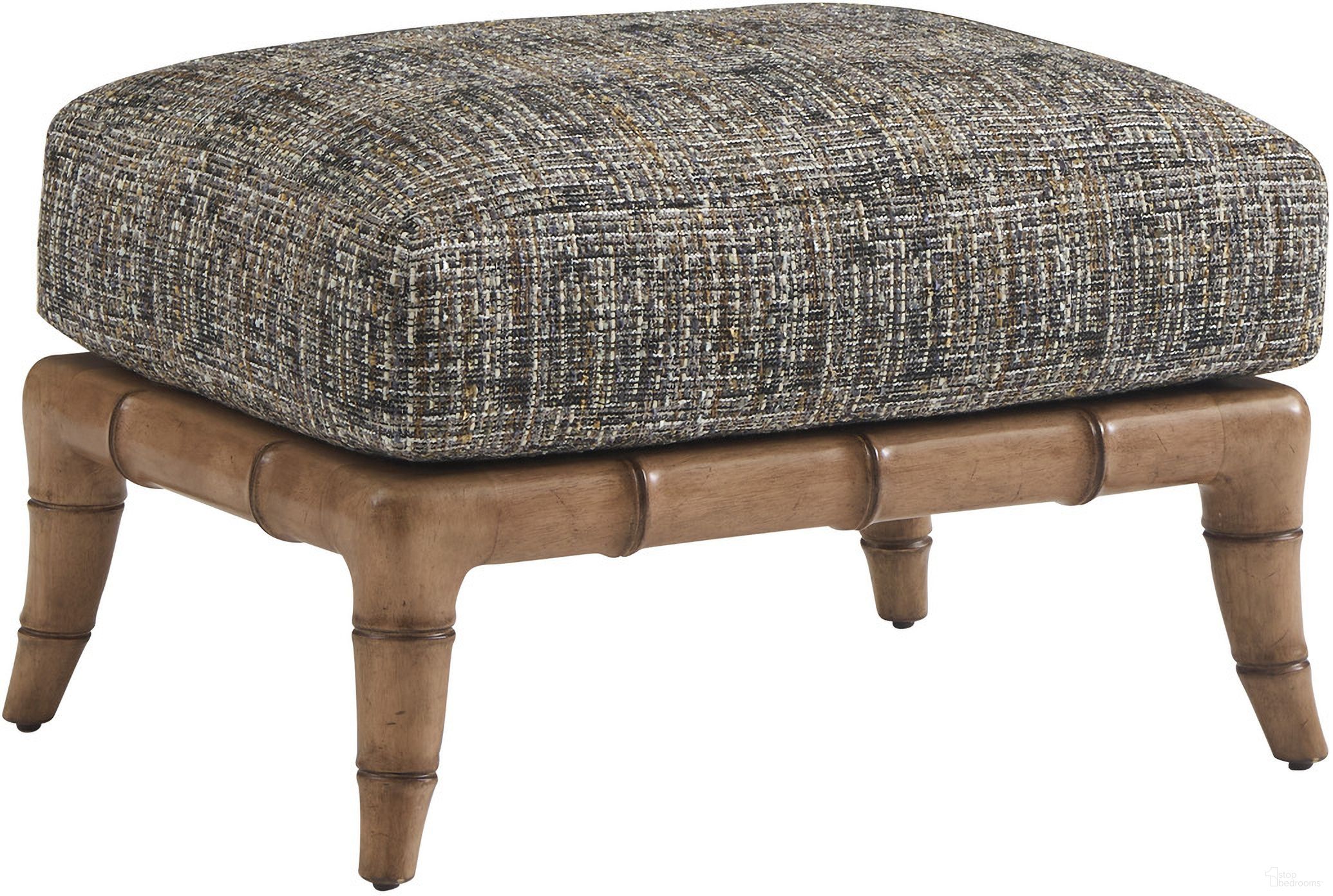 The appearance of Key Biscayne Star Island Ottoman In Black and Brown designed by Tommy Bahama in the coastal interior design. This black/brown piece of furniture was selected by 1StopBedrooms from Key Biscayne Collection to add a touch of cosiness and style into your home. Sku: 1702-44-40. Material: Rattan.