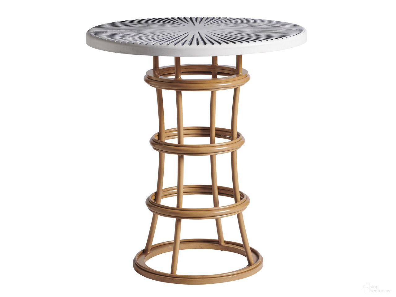 The appearance of Bistro Table In Natural designed by Tommy Bahama in the coastal interior design. This natural piece of furniture  was selected by 1StopBedrooms from Key Largo Collection to add a touch of cosiness and style into your home. Sku: 3920-873C. Table Top Shape: Round. Material: Wicker.