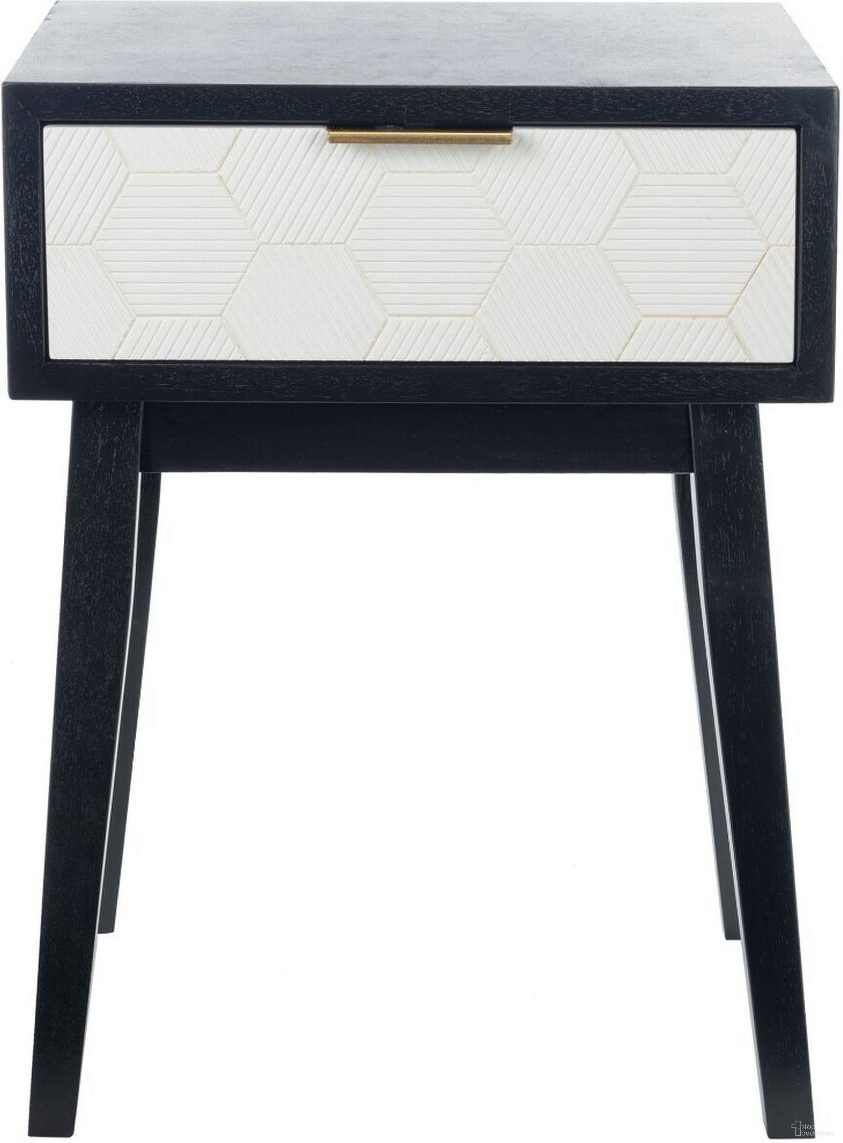 Keya 1 Drawer Accent Table in Black and White