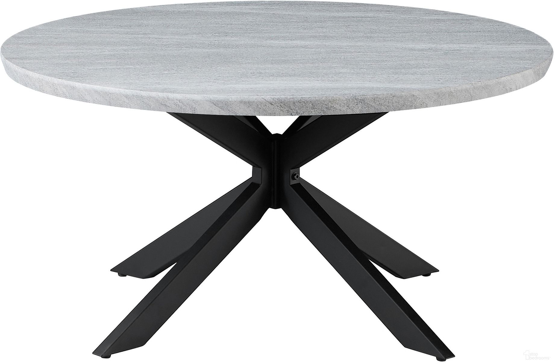 The appearance of Keyla Faux-Marble Round Cocktail Table In Gray designed by Steve Silver in the modern / contemporary interior design. This gray piece of furniture  was selected by 1StopBedrooms from Keyla Collection to add a touch of cosiness and style into your home. Sku: KY200C. Material: MDF.