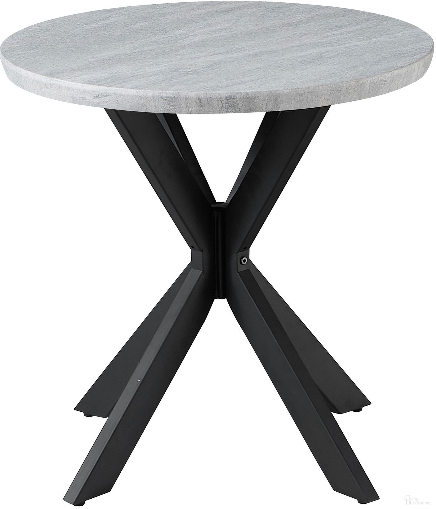 The appearance of Keyla Faux-Marble Round End Table In Gray designed by Steve Silver in the modern / contemporary interior design. This gray piece of furniture  was selected by 1StopBedrooms from Keyla Collection to add a touch of cosiness and style into your home. Sku: KY200E. Material: MDF.