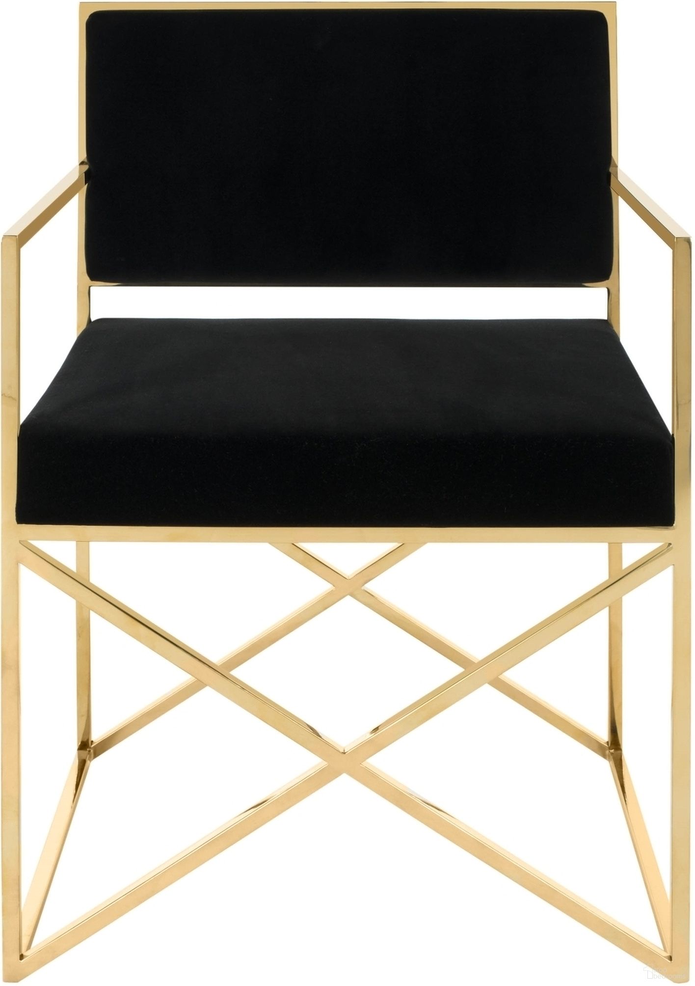 The appearance of Kian Chair In Black and Gold designed by Safavieh Couture in the modern / contemporary interior design. This black/gold piece of furniture was selected by 1StopBedrooms from Kian Collection to add a touch of cosiness and style into your home. Sku: SFV3501A. Material: Velvet.