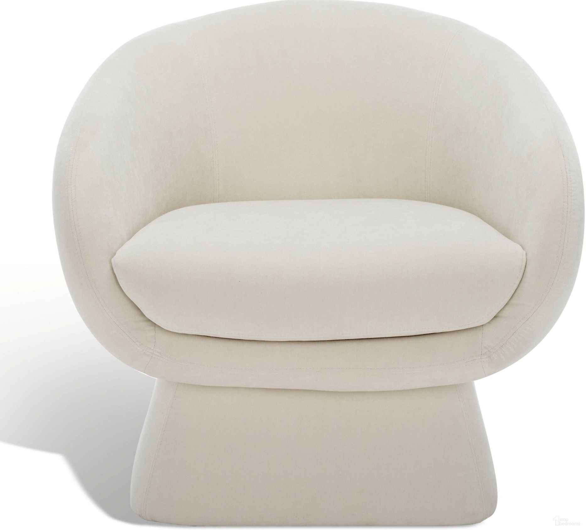 The appearance of Kiana Modern Accent Chair In Creme designed by Safavieh Couture in the modern / contemporary interior design. This creme piece of furniture  was selected by 1StopBedrooms from Kiana Collection to add a touch of cosiness and style into your home. Sku: SFV4527D. Material: Wood.