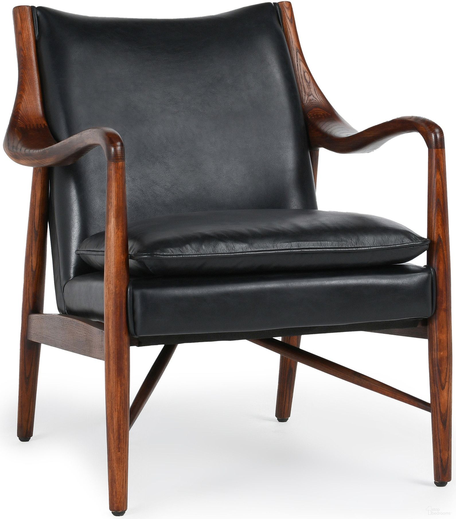 The appearance of Kiannah Club Chair In Jet Black designed by Classic Home in the transitional interior design. This jet black piece of furniture was selected by 1StopBedrooms from Kiannah Collection to add a touch of cosiness and style into your home. Sku: 53003995. Material: Top Grain Leather.