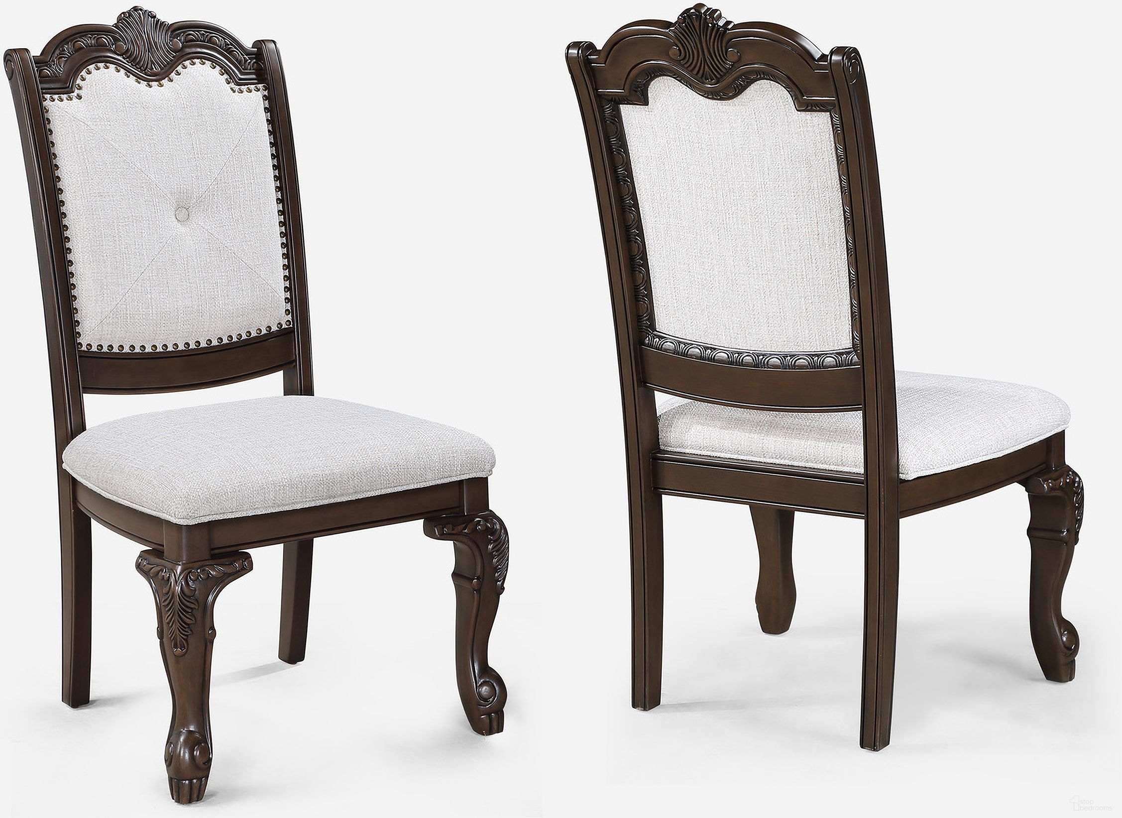 The appearance of Kiera Side Chair Set of 2 In Cherry designed by Crown Mark in the traditional interior design. This cherry piece of furniture was selected by 1StopBedrooms from Kiera Collection to add a touch of cosiness and style into your home. Sku: 2149S. Material: Wood. Chair Type: Side Chair.
