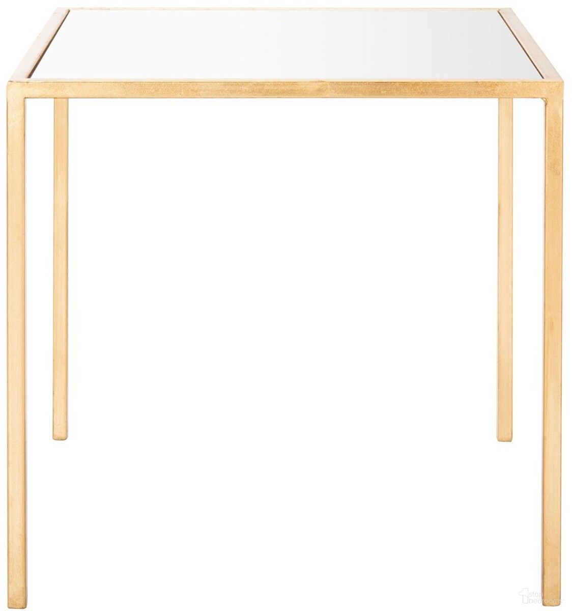 Kiley Gold Leaf Mirror Top Accent Table FOX2525A