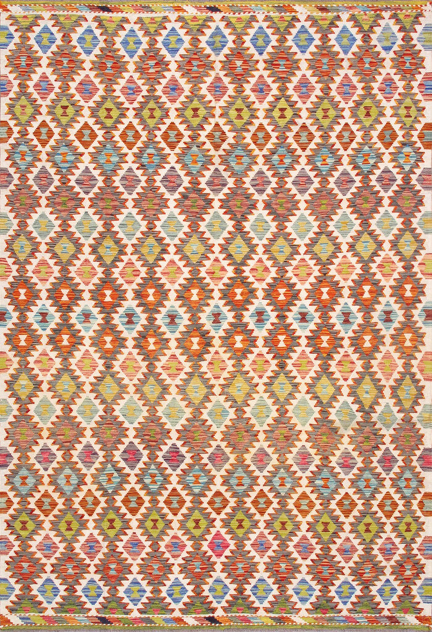 Kilim Collection Reversible Wool Area Rug- 6'11" x 10' In Multi