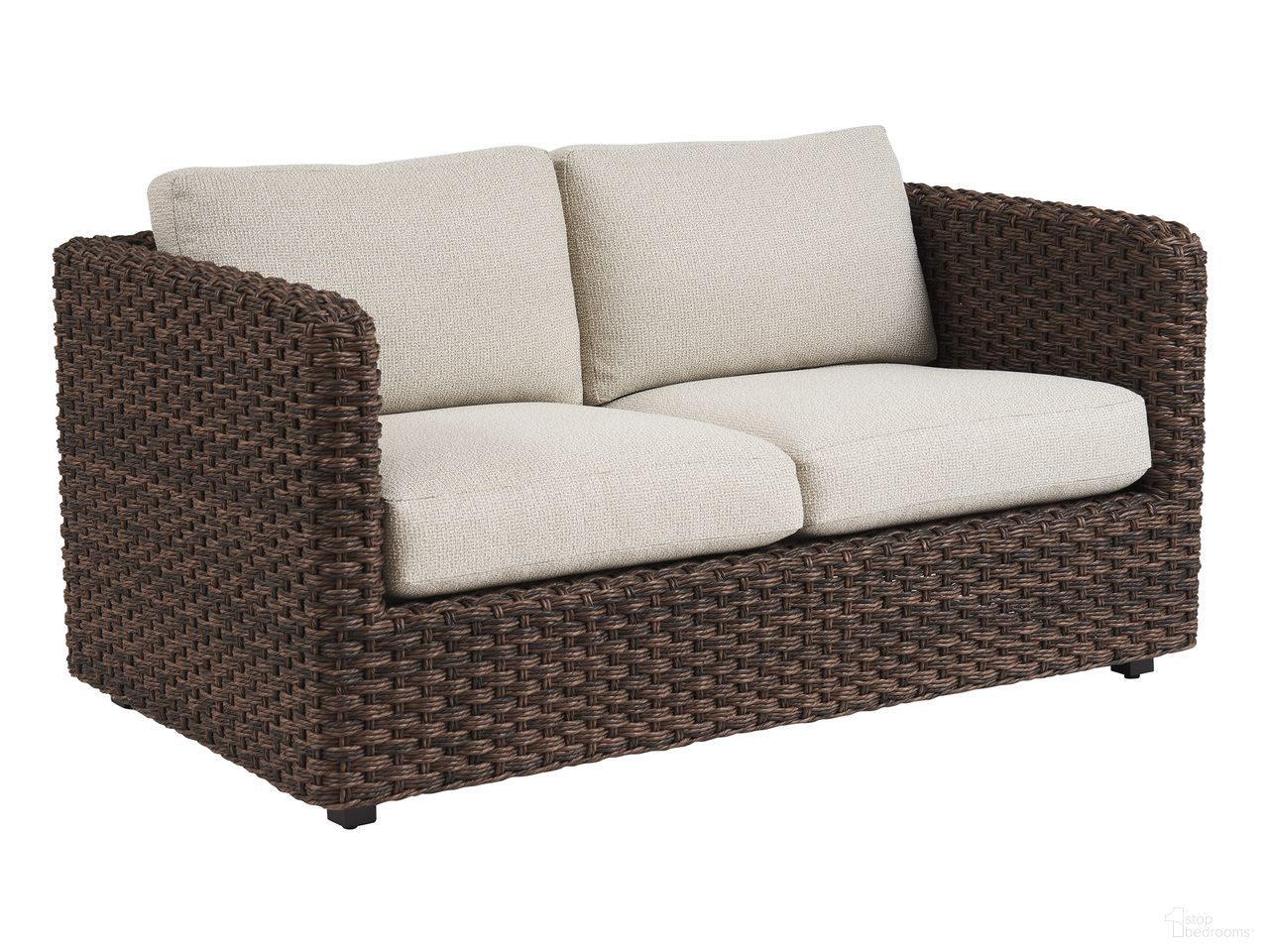The appearance of Kilimanjaro Loveseat In Brown/Black/Tan designed by Tommy Bahama in the modern / contemporary interior design. This brown/black/tan piece of furniture was selected by 1StopBedrooms from Kilimanjaro Collection to add a touch of cosiness and style into your home. Sku: 3350-22-40. Material: Woven.