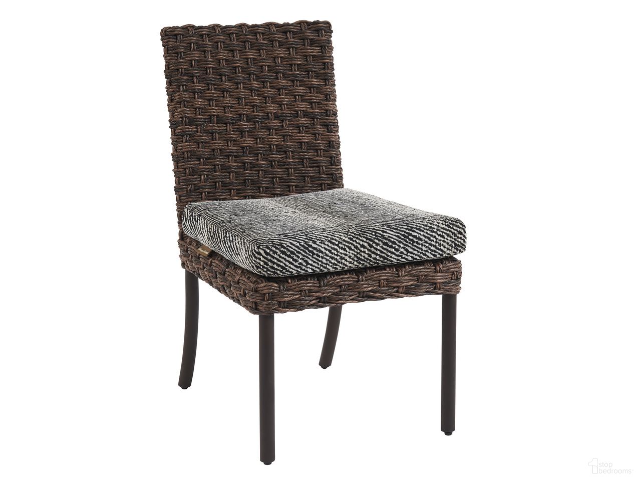 The appearance of Kilimanjaro Side Dining Chair In Brown/Black/Cream designed by Tommy Bahama in the modern / contemporary interior design. This brown/black/cream piece of furniture was selected by 1StopBedrooms from Kilimanjaro Collection to add a touch of cosiness and style into your home. Sku: 3350-12-40. Material: Woven.