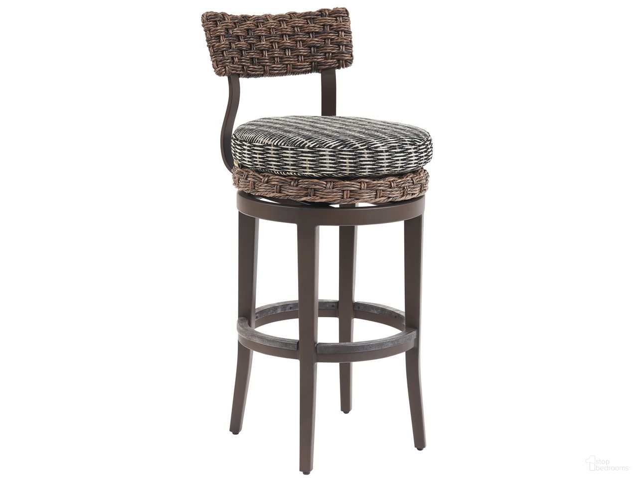 Kilimanjaro Swivel Bar Stool In Brown/Black/Cream