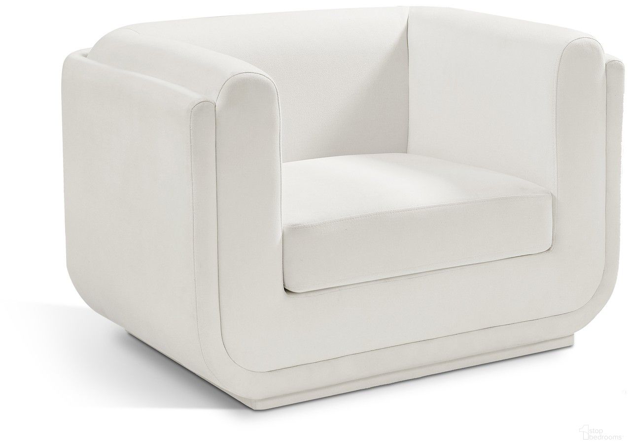Kimora Linen Textured Fabric Chair In Cream