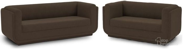 The appearance of Kimora Linen Textured Fabric Living Room Set In Brown designed by Meridian in the modern / contemporary interior design. This brown piece of furniture  was selected by 1StopBedrooms from Kimora Collection to add a touch of cosiness and style into your home. Sku: 151Brown-S;151Brown-L. Material: Wood.