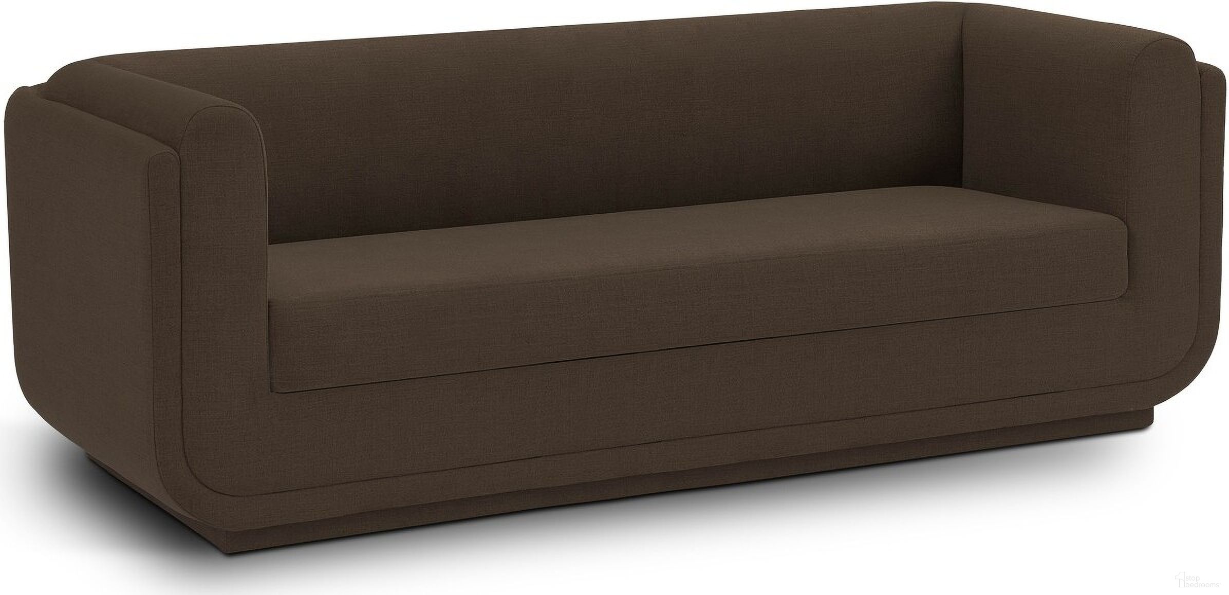 The appearance of Kimora Linen Textured Fabric Sofa In Brown designed by Meridian in the modern / contemporary interior design. This brown piece of furniture was selected by 1StopBedrooms from Kimora Collection to add a touch of cosiness and style into your home. Sku: 151Brown-S. Material: Wood.