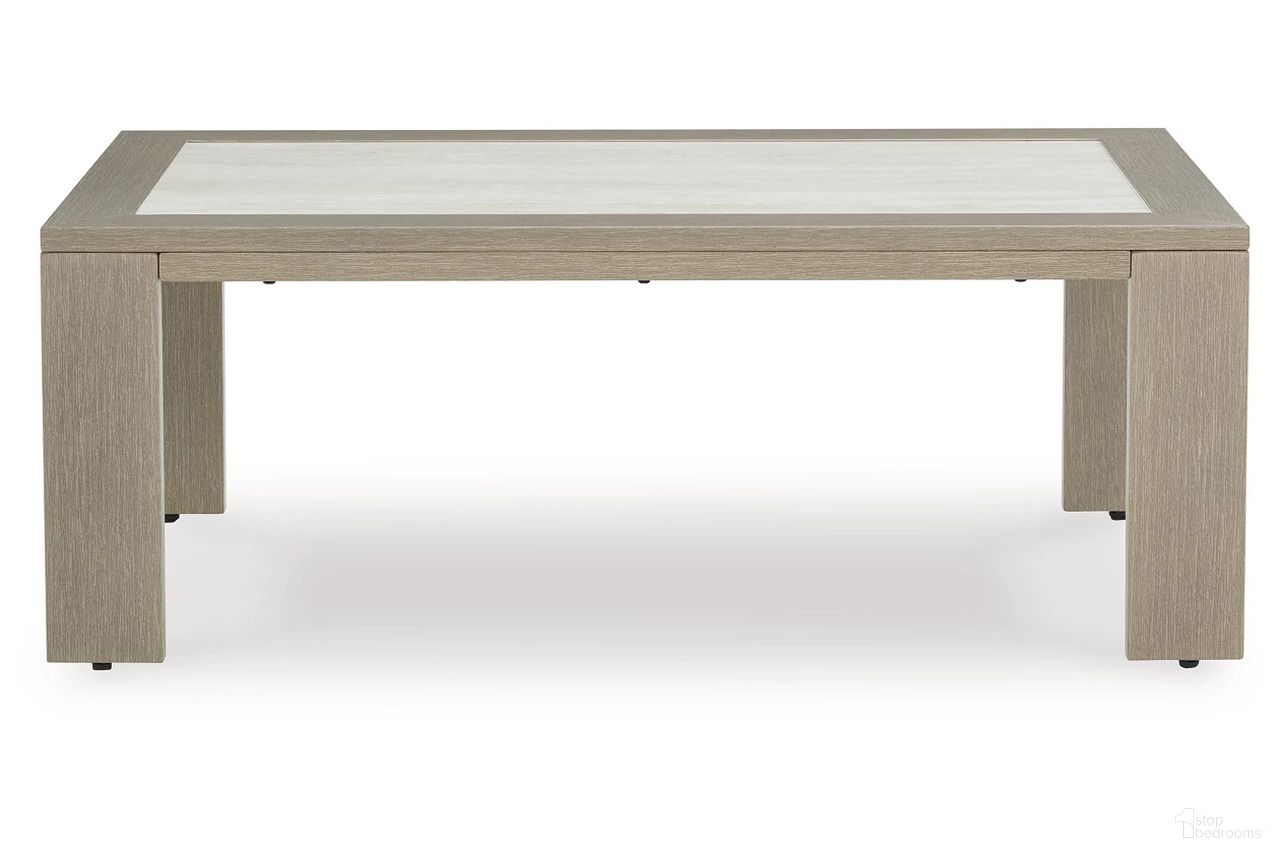The appearance of Kimpton Isle Outdoor Coffee Table In Brown designed by Signature Design by Ashley in the modern / contemporary interior design. This brown piece of furniture was selected by 1StopBedrooms from Kimpton Isle Collection to add a touch of cosiness and style into your home. Sku: P704-701. Material: Marble. Table Top Shape: Rectangular.