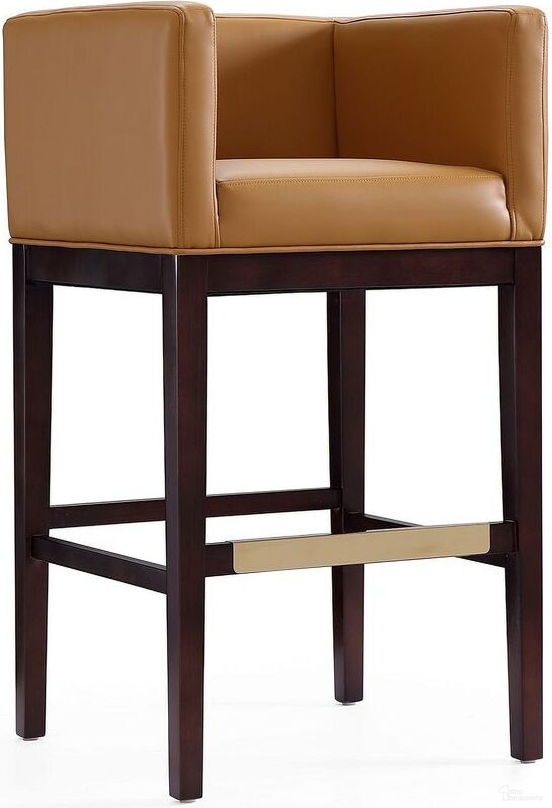 The appearance of Kingsley Barstool in Camel and Dark Walnut designed by Manhattan Comfort in the transitional interior design. This camel piece of furniture was selected by 1StopBedrooms from Kingsley Collection to add a touch of cosiness and style into your home. Sku: BS012-CL. Material: Wood.