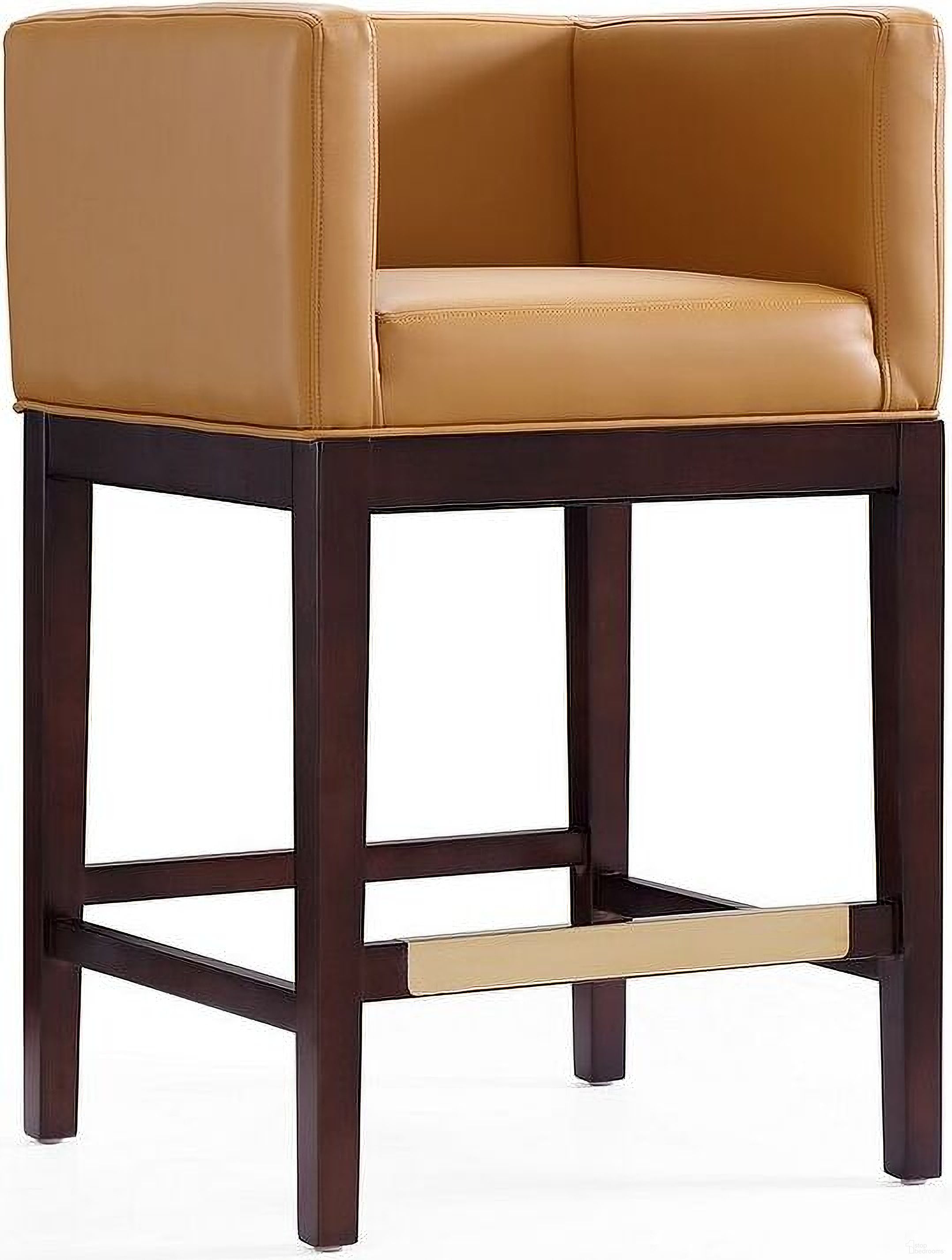 The appearance of Kingsley Counter Stool in Camel and Dark Walnut designed by Manhattan Comfort in the transitional interior design. This camel piece of furniture was selected by 1StopBedrooms from Kingsley Collection to add a touch of cosiness and style into your home. Sku: CS005-CL. Material: Wood.