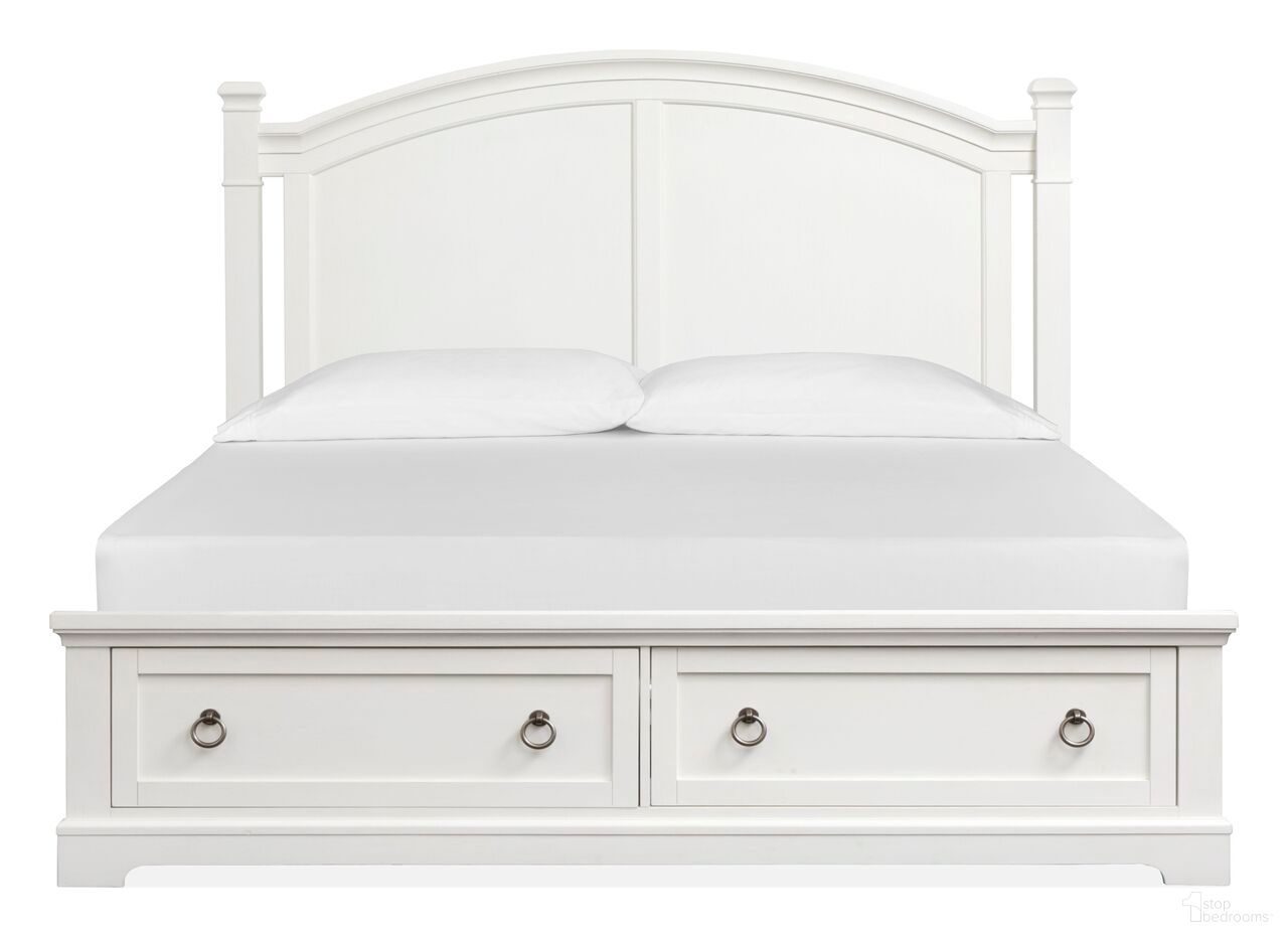 The appearance of Kingston King Panel Storage Bed In Whisper White And Cerused Nutmeg designed by Magnussen in the transitional interior design. This whisper white and cerused nutmeg piece of furniture  was selected by 1StopBedrooms from Kingston Collection to add a touch of cosiness and style into your home. Sku: B6407-64H;B6407-65SF;B6407-54R. Bed Type: Panel Bed. Bed Size: King. Material: Oak Veneer.