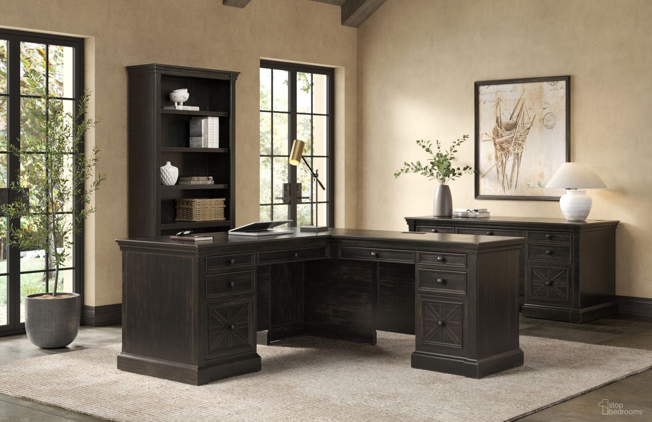 The appearance of Kingston Right Return L Shape Home Office Set In Brown designed by Martin Furniture in the traditional interior design. This brown piece of furniture  was selected by 1StopBedrooms from Kingston Collection to add a touch of cosiness and style into your home. Sku: IMKN684R-KIT;IMKN450. Material: Wood.