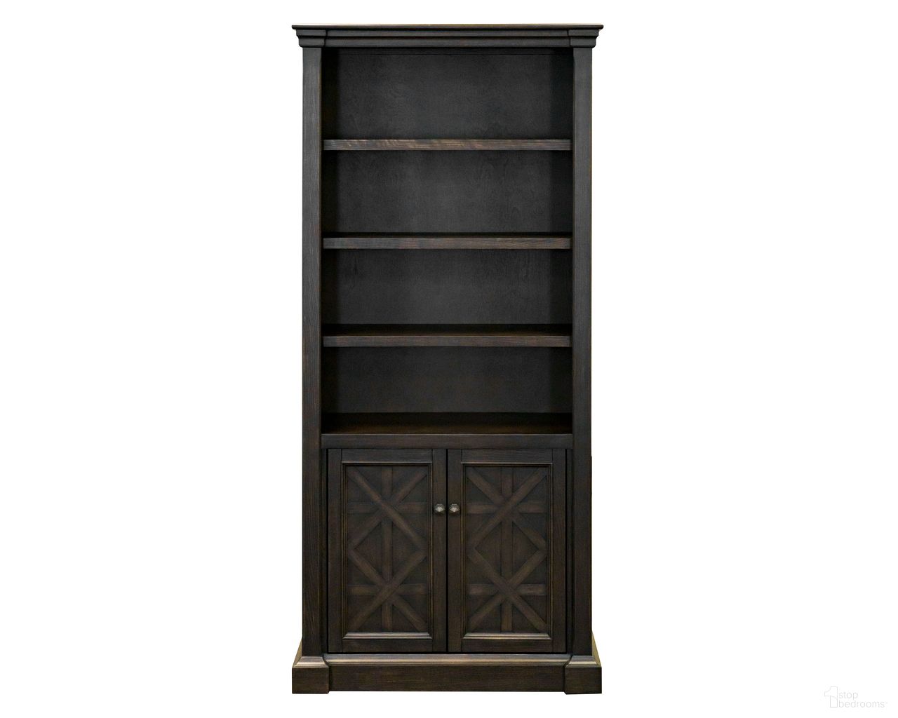 The appearance of Kingston Traditional Wood Bookcase with Doors In Dark Brown designed by Martin Furniture in the traditional interior design. This dark brown piece of furniture was selected by 1StopBedrooms from Kingston Collection to add a touch of cosiness and style into your home. Sku: IMKN3678D. Material: Wood.