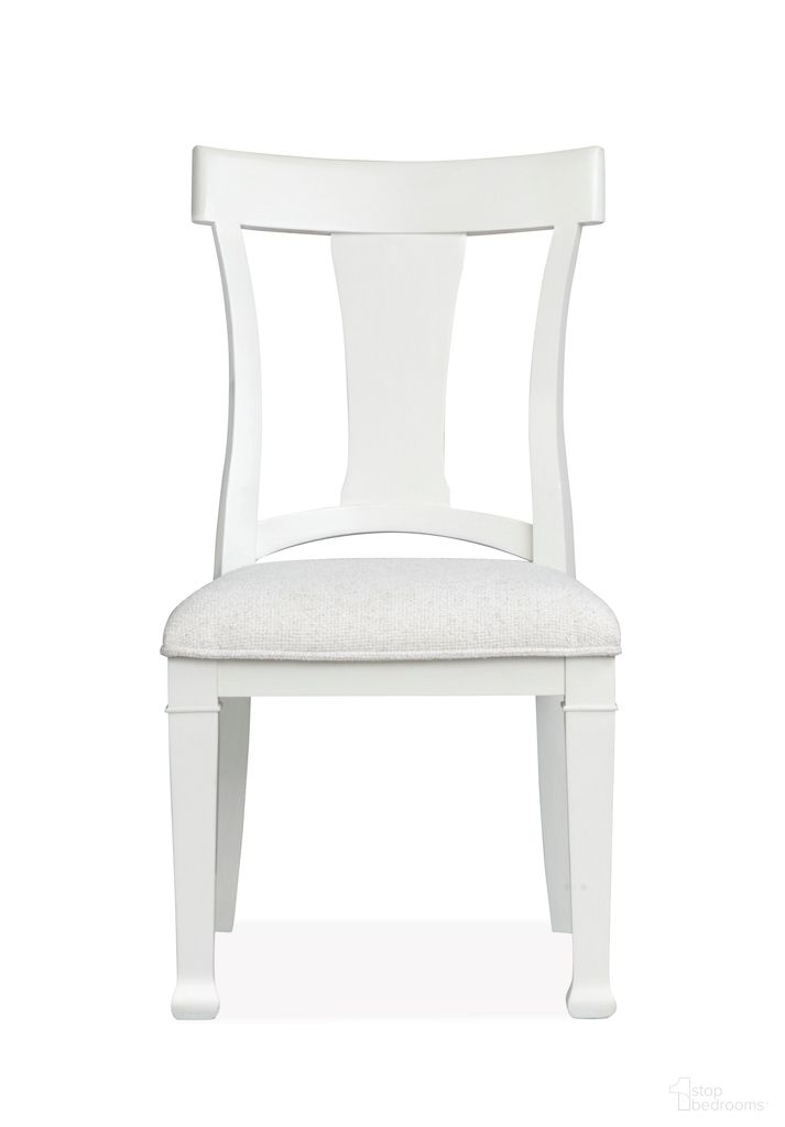 The appearance of Kingston Upholstered Side Chair Set of 2 In Whisper White And Cerused Nutmeg designed by Magnussen in the transitional interior design. This whisper white and cerused nutmeg piece of furniture  was selected by 1StopBedrooms from Kingston Collection to add a touch of cosiness and style into your home. Sku: D6407-62. Material: Oak Veneer. Chair Type: Side Chair.