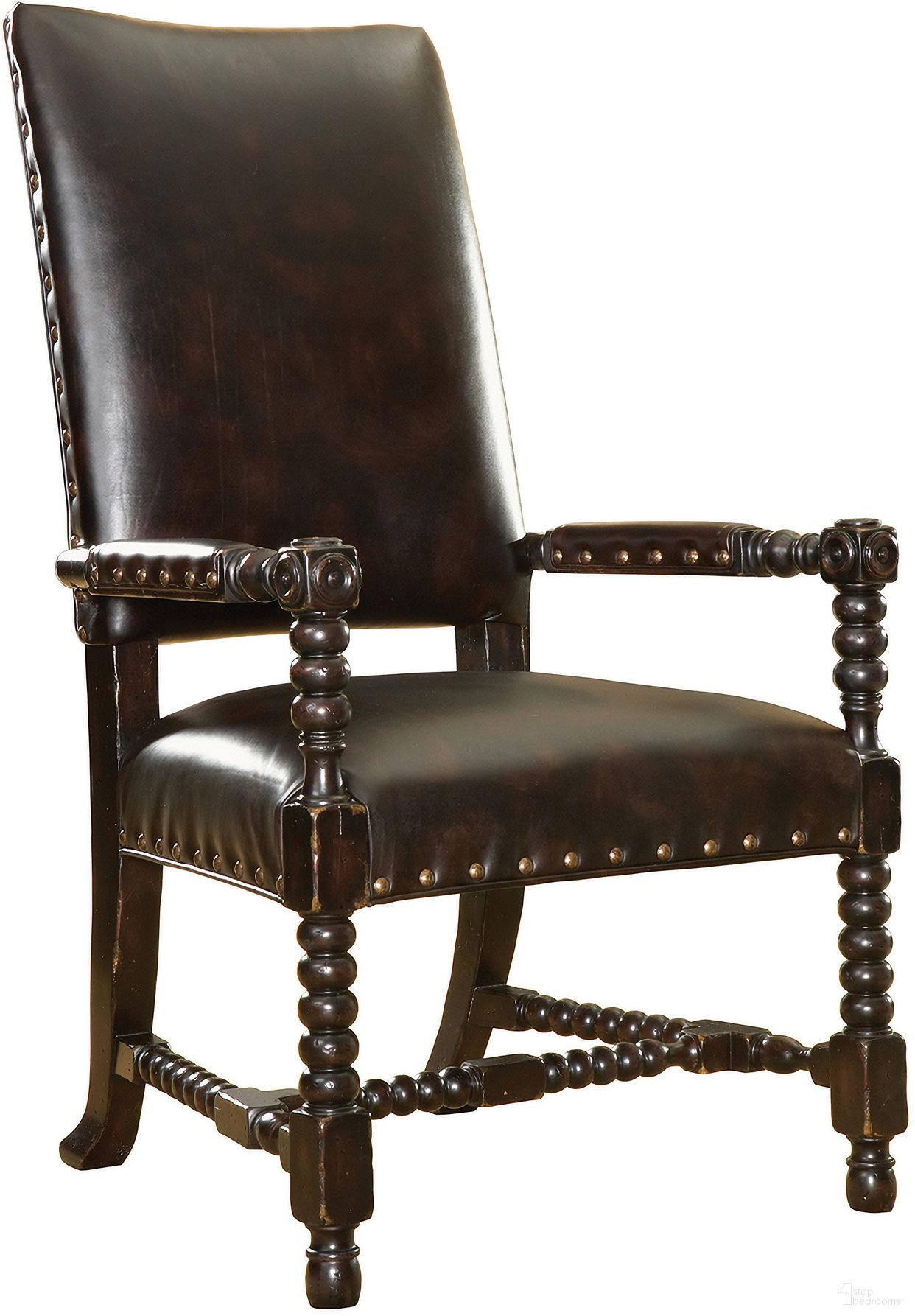 The appearance of Kingstown Edwards Arm Chair In Tamarind designed by Tommy Bahama in the traditional interior design. This tamarind piece of furniture was selected by 1StopBedrooms from Kingstown Collection to add a touch of cosiness and style into your home. Sku: 619-885-01. Material: Leather. Chair Type: Arm Chair.