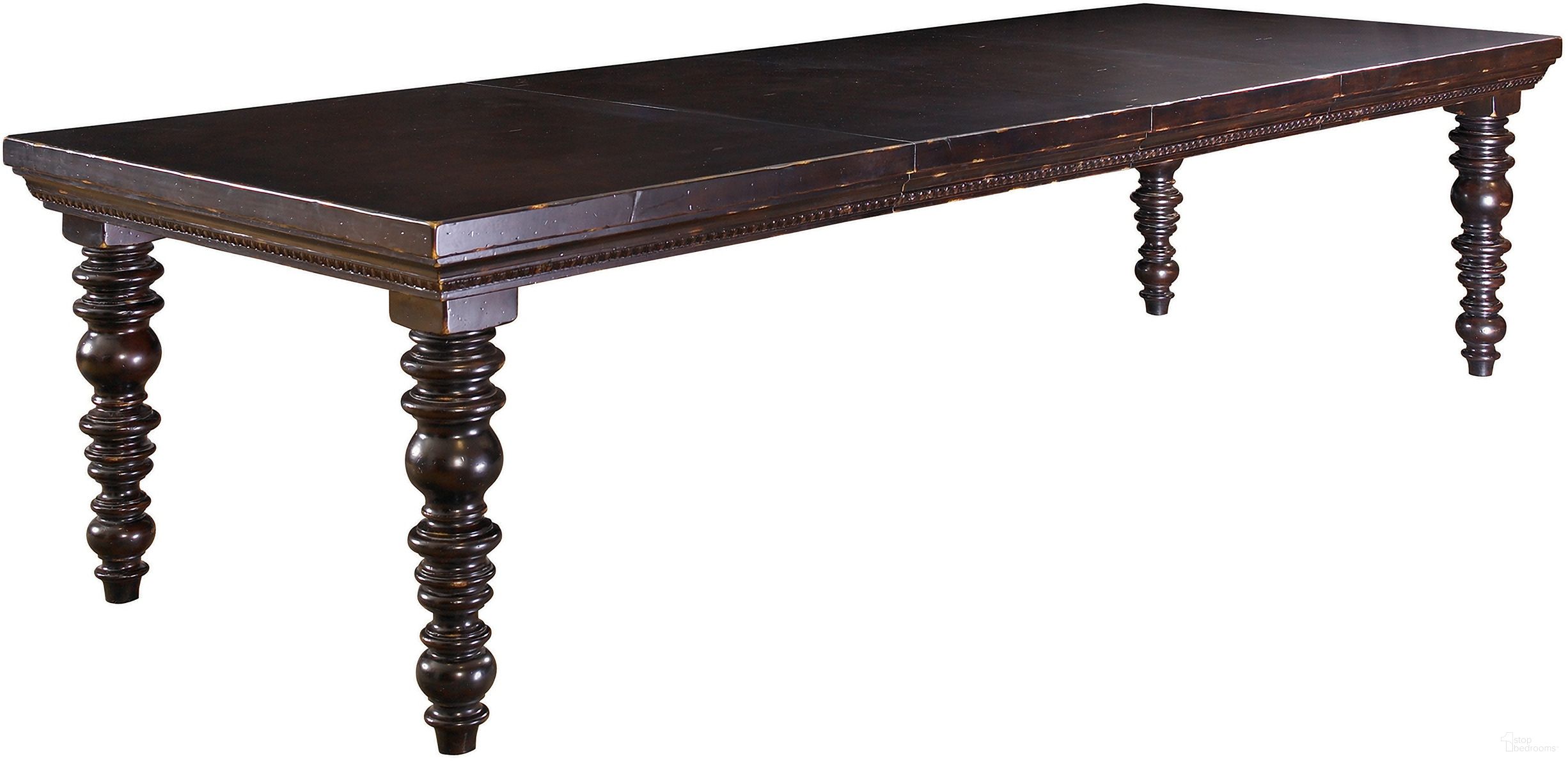 The appearance of Kingstown Pembroke Rectangular Dining Table In Tamarind designed by Tommy Bahama in the traditional interior design. This tamarind piece of furniture  was selected by 1StopBedrooms from Kingstown Collection to add a touch of cosiness and style into your home. Sku: 619-877. Table Base Style: Legs. Material: Leather. Table Top Shape: Rectangular. Size: 44" x 72".