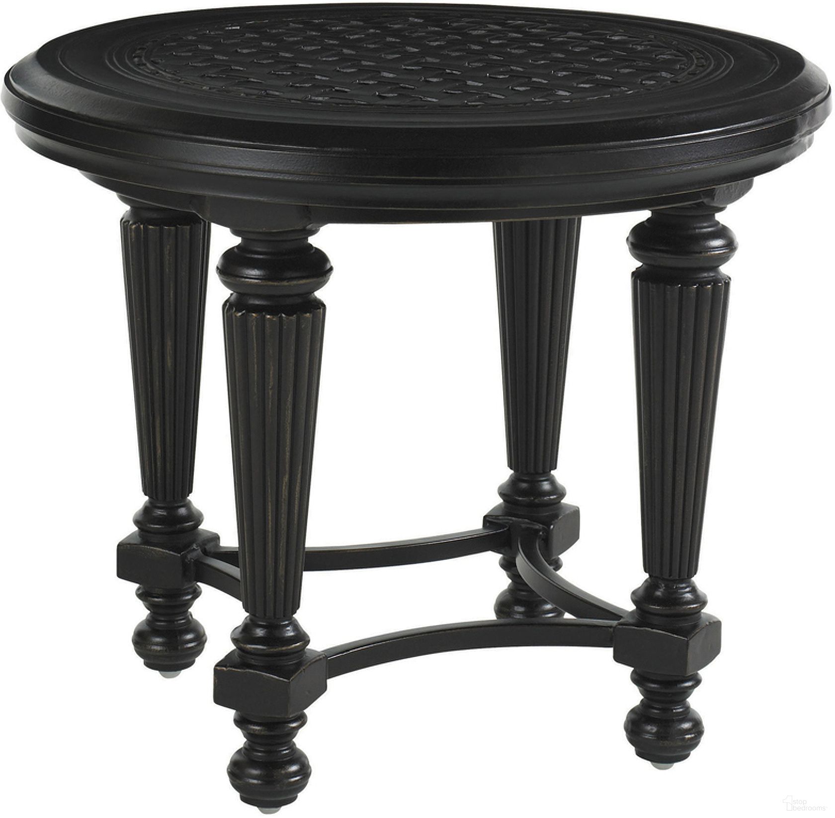 The appearance of Kingstown Sedona Round End Table In Ebony designed by Tommy Bahama in the modern / contemporary interior design. This ebony piece of furniture was selected by 1StopBedrooms from Kingstown Sedona Collection to add a touch of cosiness and style into your home. Sku: 3190-953. Table Top Shape: Round. Material: Aluminum.