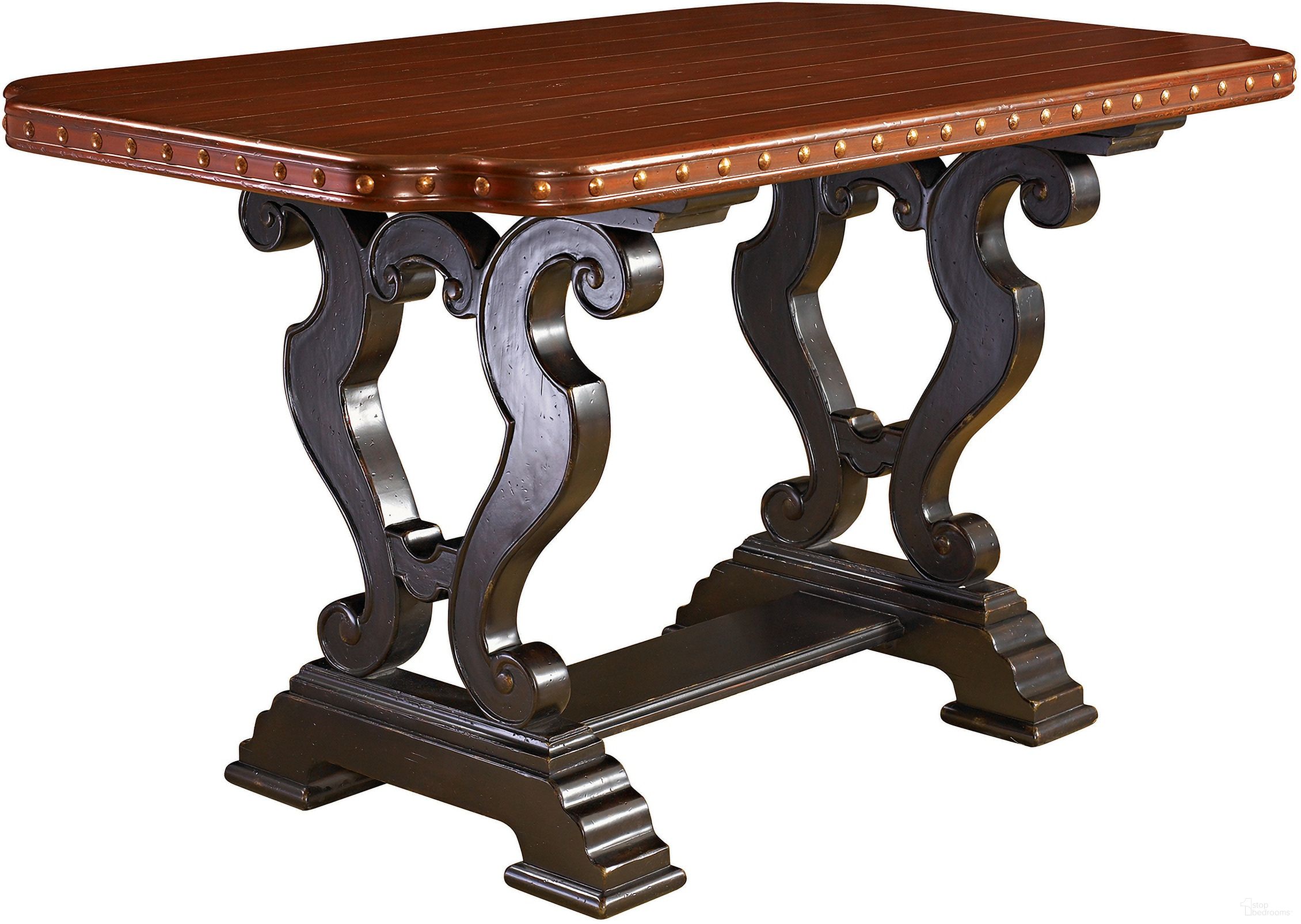The appearance of Kingstown Sienna Bistro Table In Cassis designed by Tommy Bahama in the traditional interior design. This cassis piece of furniture  was selected by 1StopBedrooms from Kingstown Collection to add a touch of cosiness and style into your home. Sku: 621-873. Material: Leather. Table Top Shape: Rectangular.