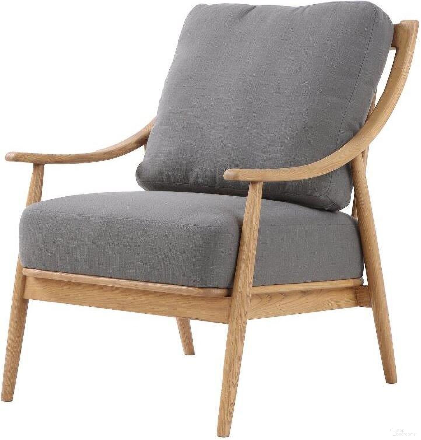 The appearance of Kinsley Club Chair In Stormy Grey And Natural Frame designed by LH Imports in the transitional interior design. This grey piece of furniture was selected by 1StopBedrooms from Notting Hi Collection to add a touch of cosiness and style into your home. Sku: SNH-25. Material: Polyester.