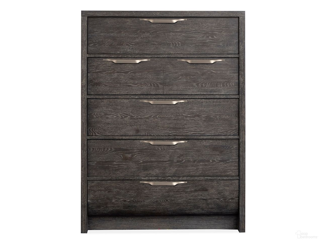 The appearance of Kinsley Drawer Chest In Black Heron designed by Magnussen in the transitional interior design. This black heron piece of furniture  was selected by 1StopBedrooms from Kinsley Collection to add a touch of cosiness and style into your home. Sku: B5890-10. Material: Oak Veneer.