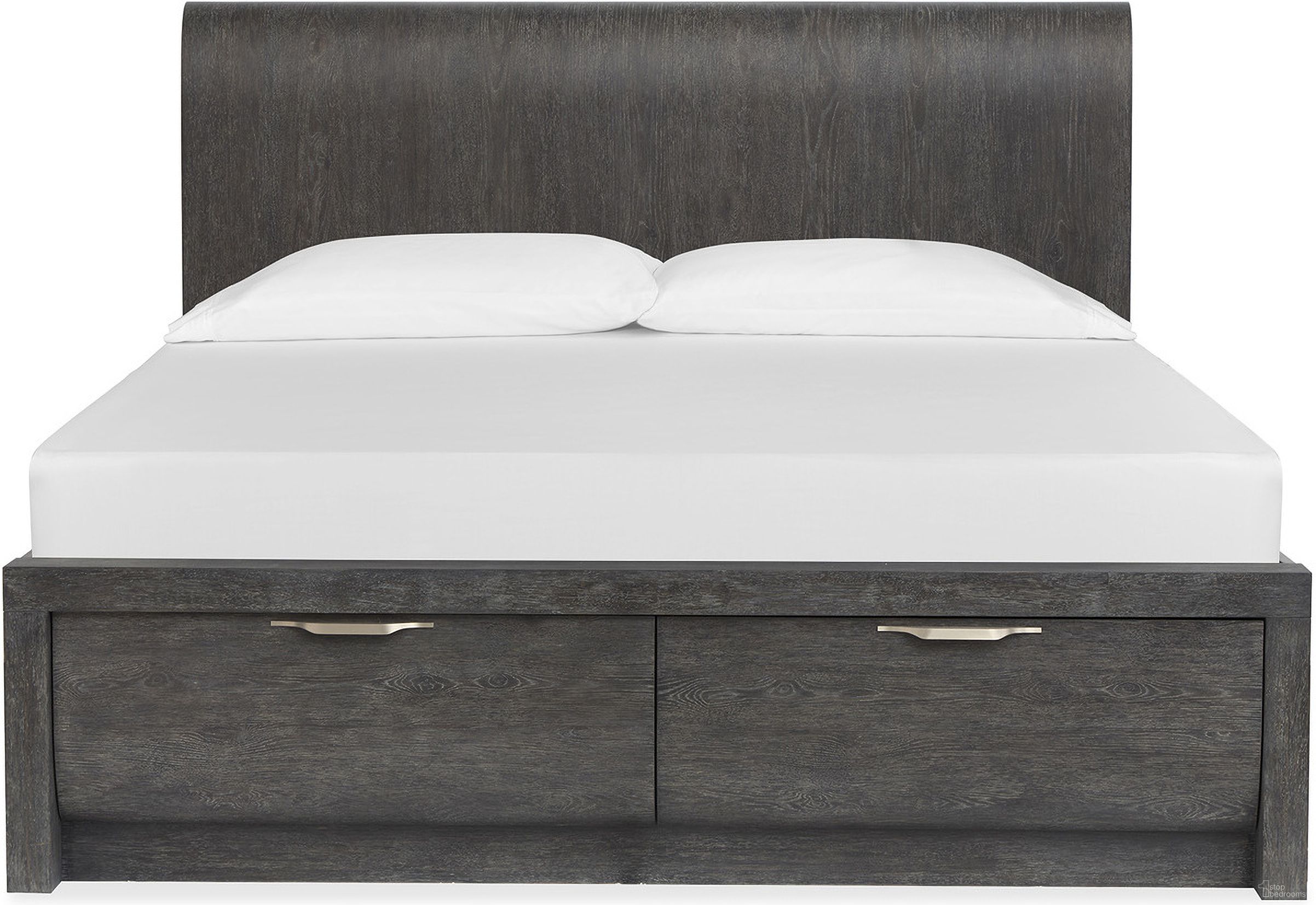 Kinsley King Panel Storage Bed In Black Heron